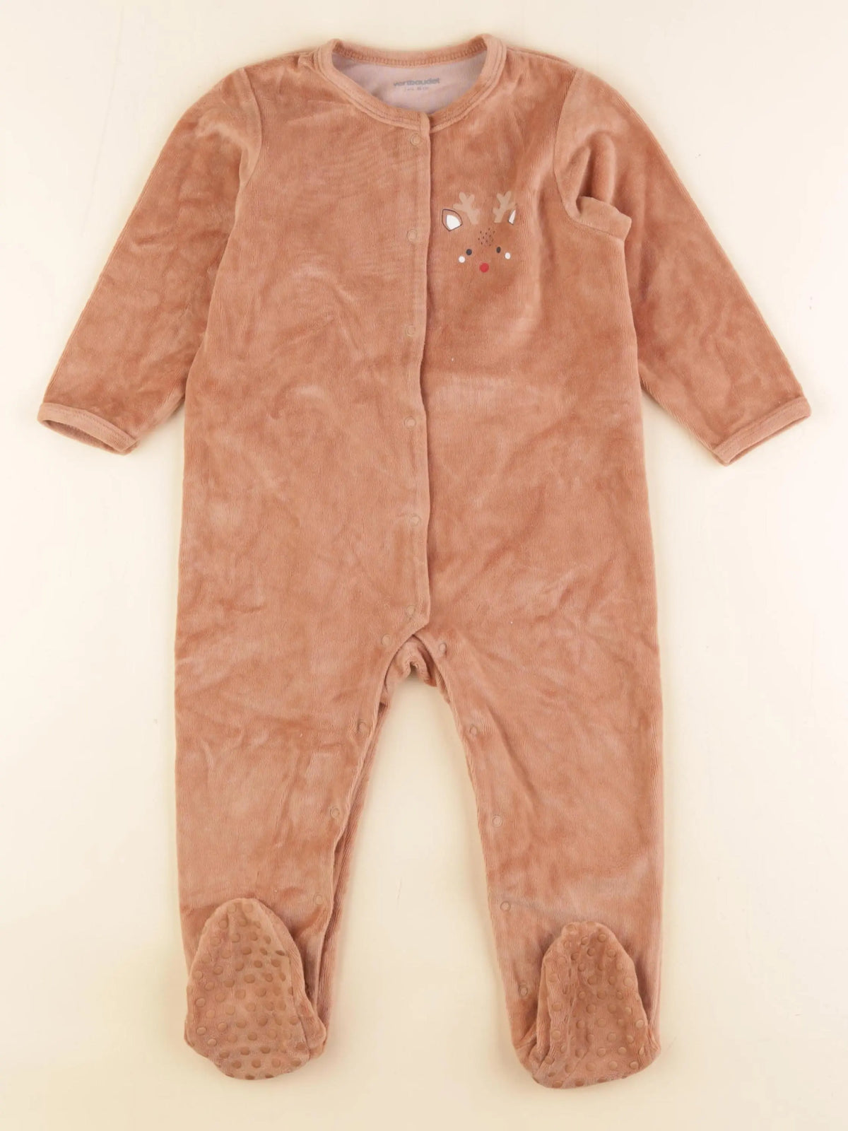 Vertbaudet - pyjama velours marron - 2 ans
