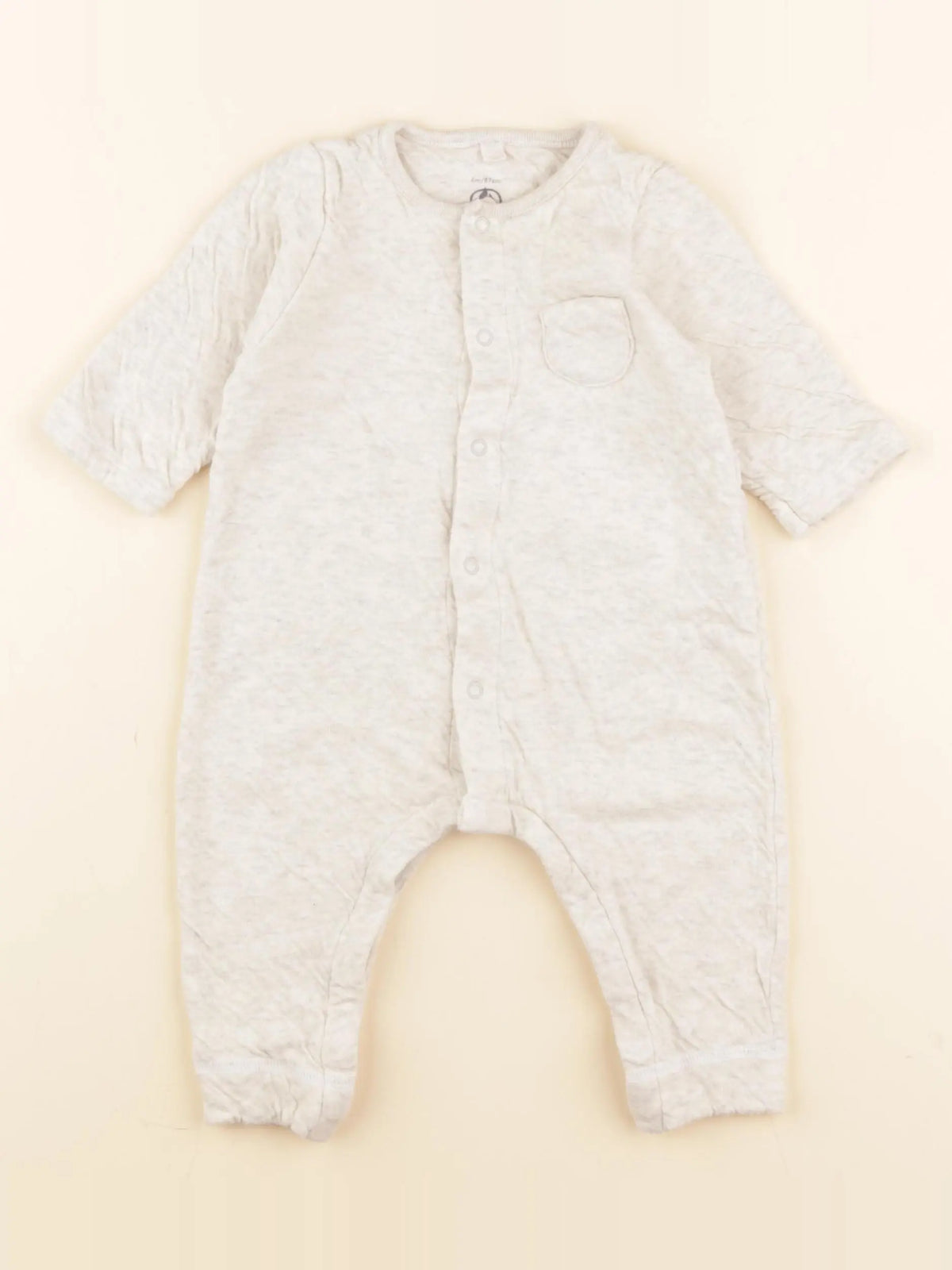 Petit Bateau - combinaison coton gris - 6 mois