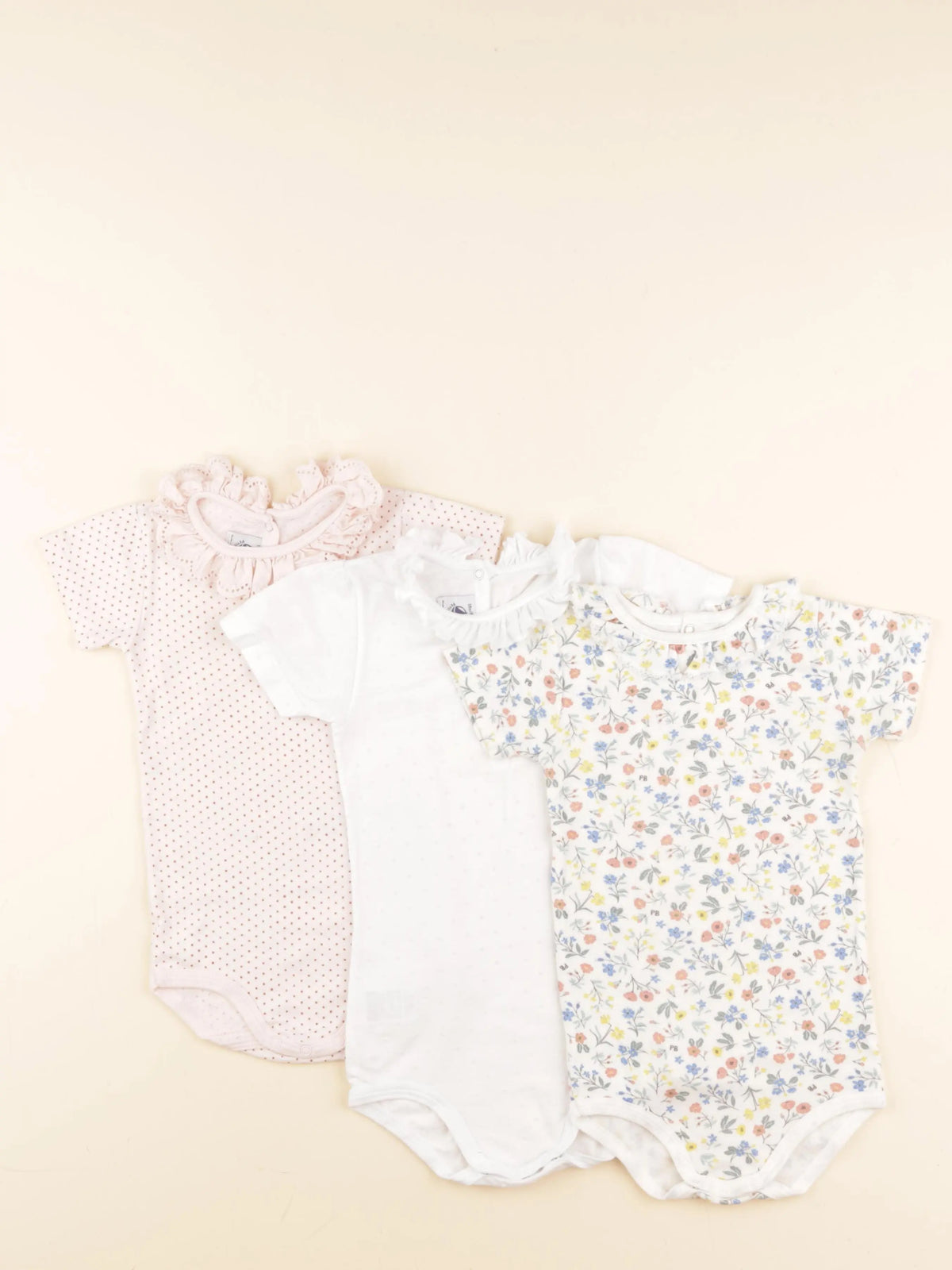 Petit Bateau - lot de 3 bodies en coton multicolore - 18 mois