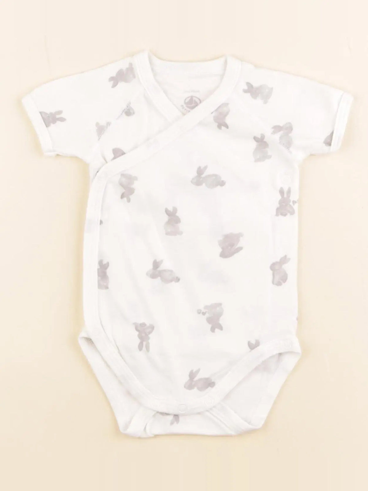 Petit Bateau - body blanc, gris - 3 mois