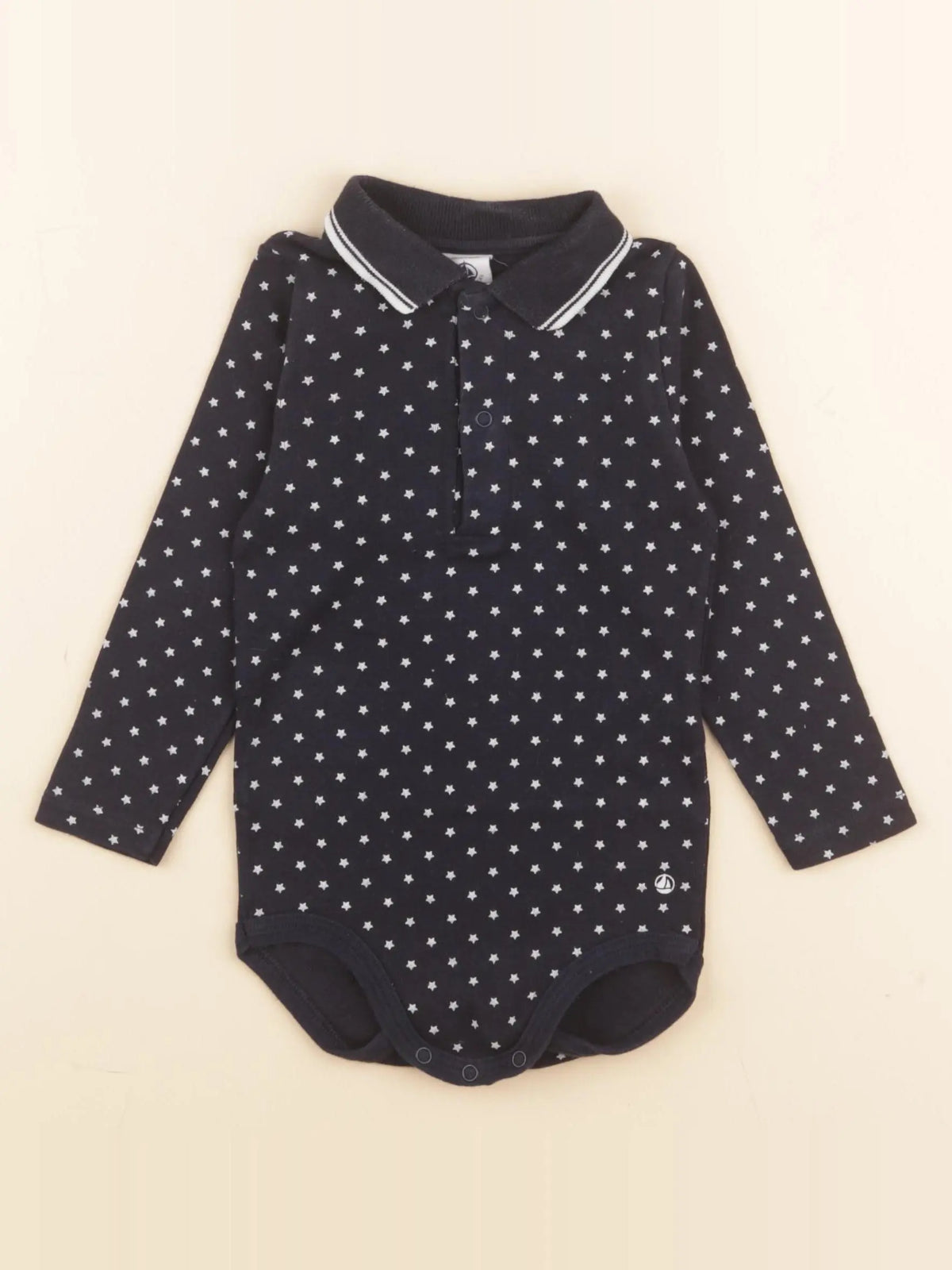 Petit Bateau - body à col bleu - 18 mois