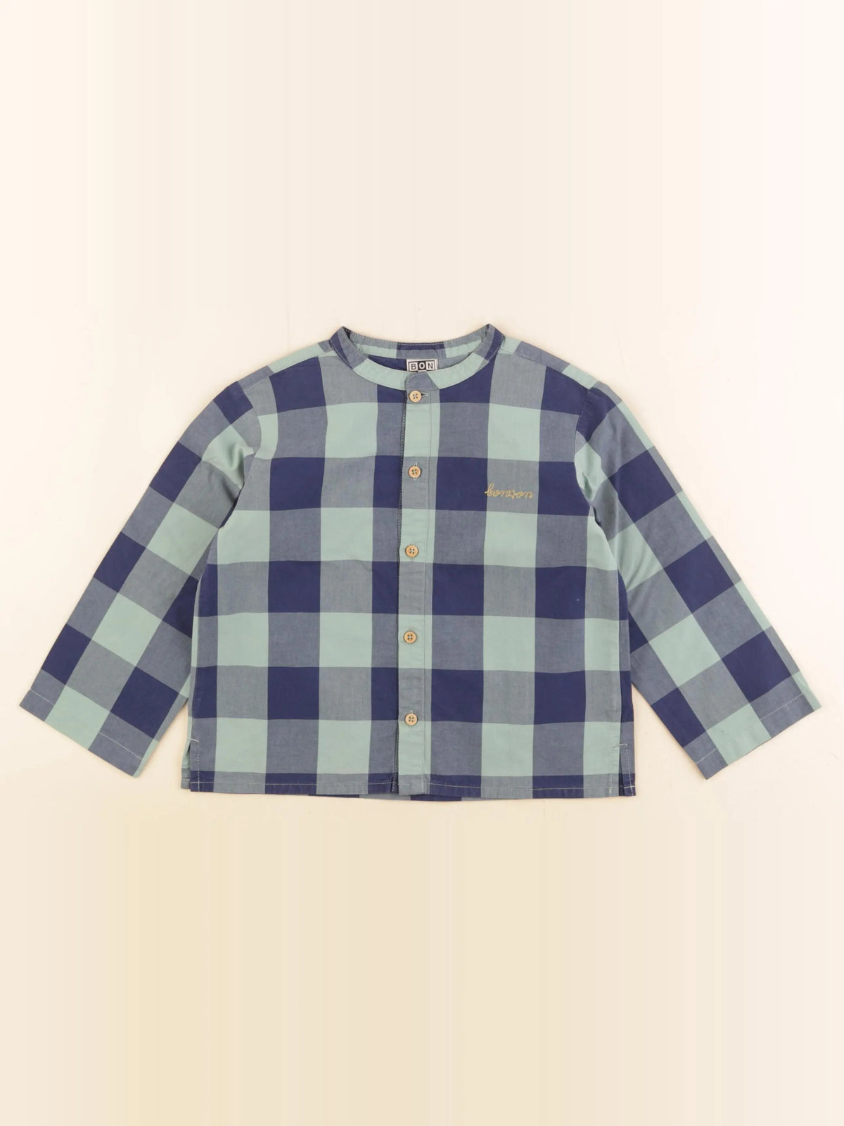 Bonton - chemise vert, bleu - 3 ans