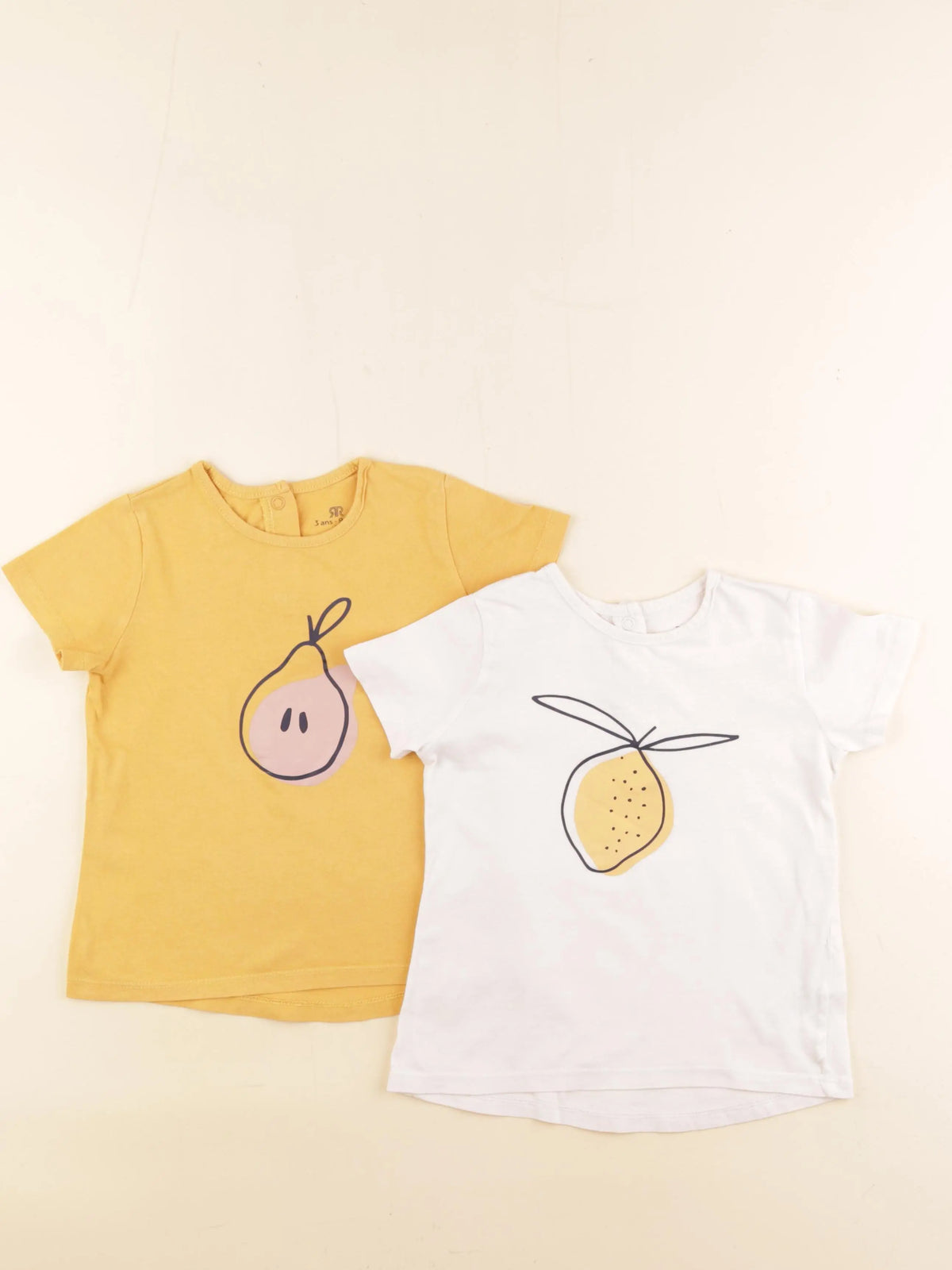La Redoute - lot de 2 tee-shirts beige, jaune - 3 ans