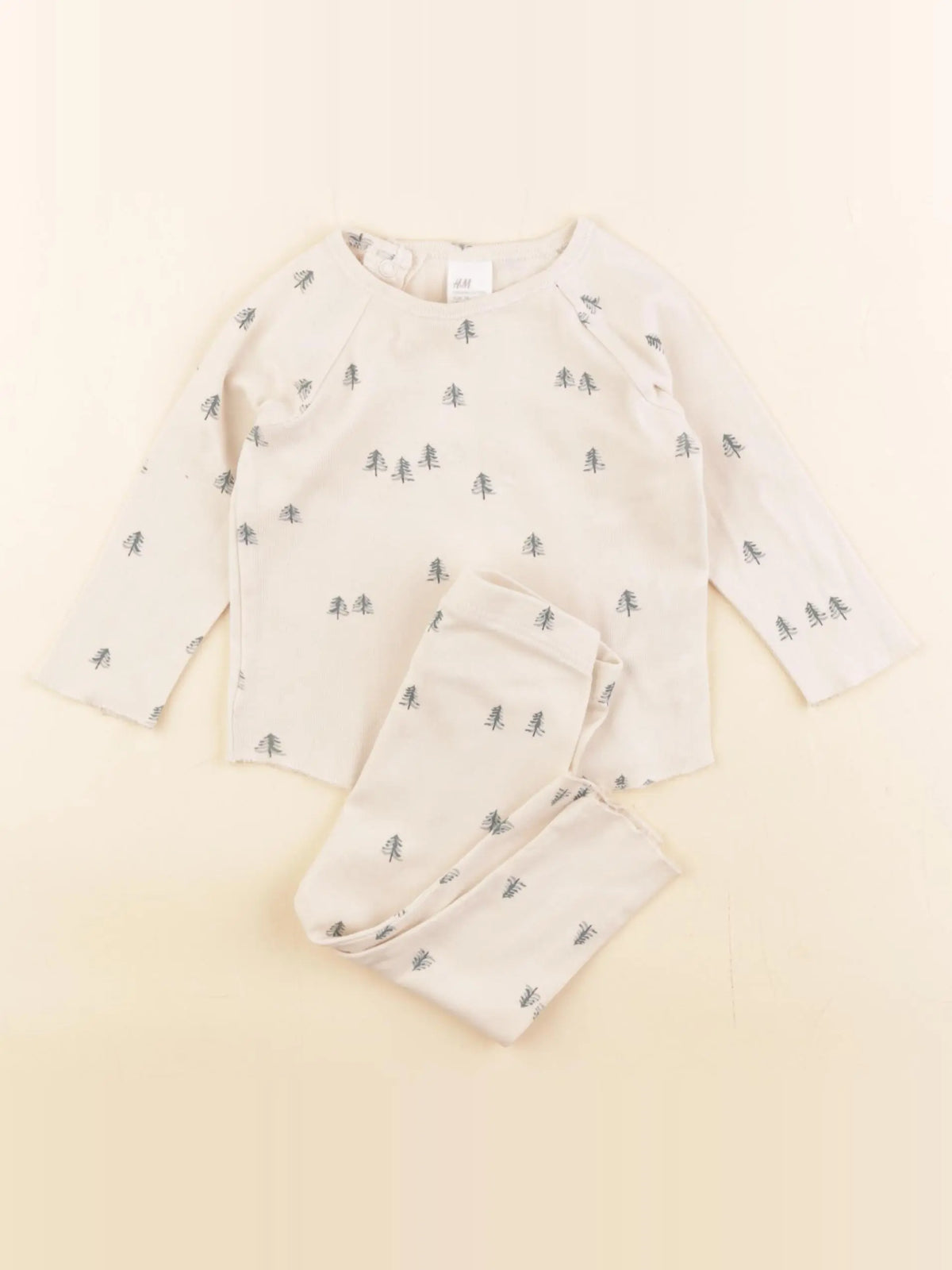 H&M - pyjama coton beige - 6/9 mois