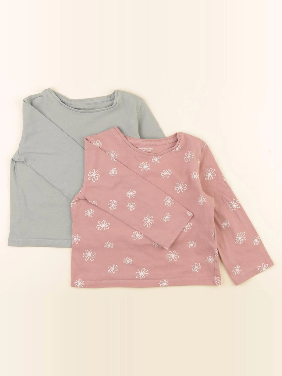 Vertbaudet - lot de 2 tee-shirts rose, bleu - 3 ans