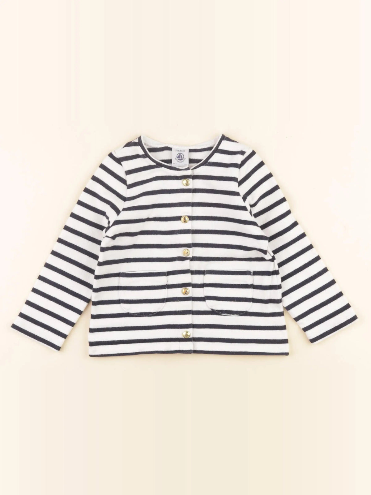 Petit Bateau - sweat bleu - 24 mois