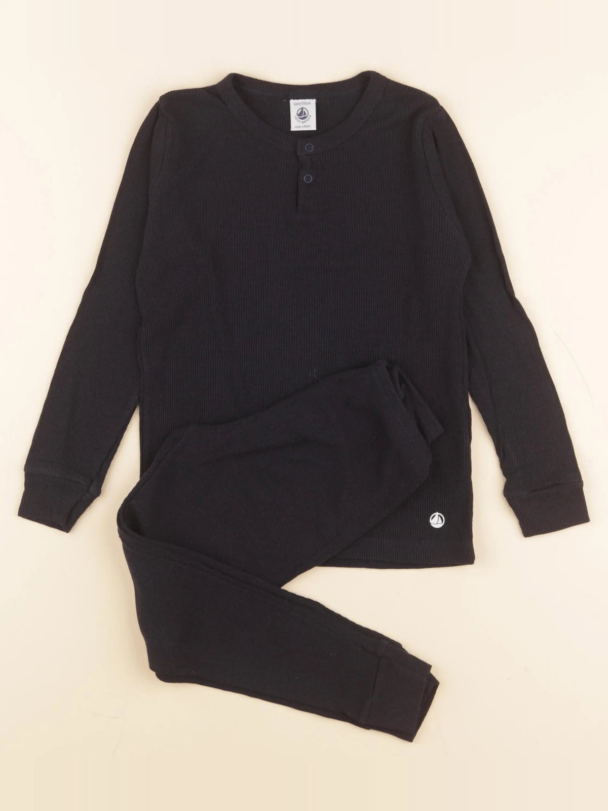 Petit Bateau - pyjama coton bleu - 6 ans