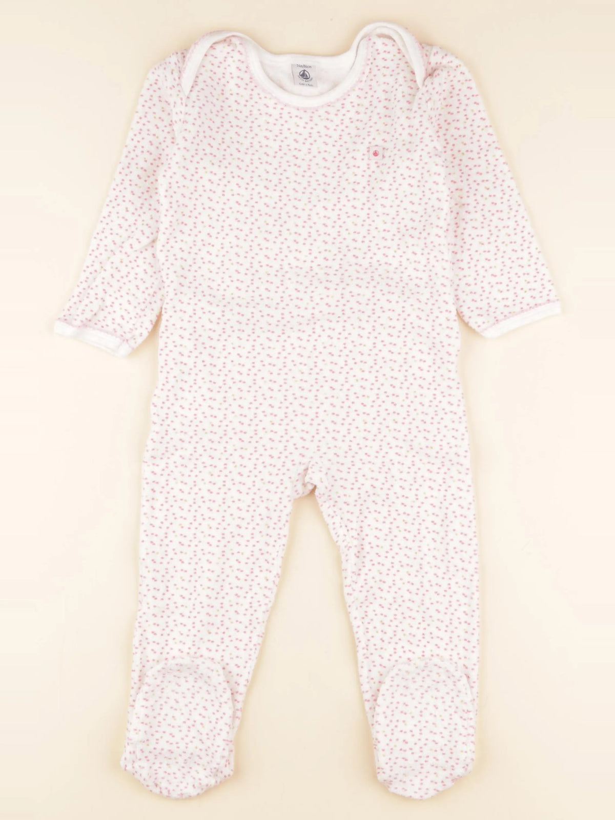 Petit Bateau - pyjama velours blanc - 24 mois