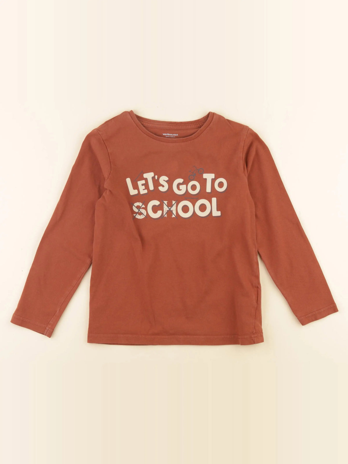 Vertbaudet - tee-shirt marron - 8 ans