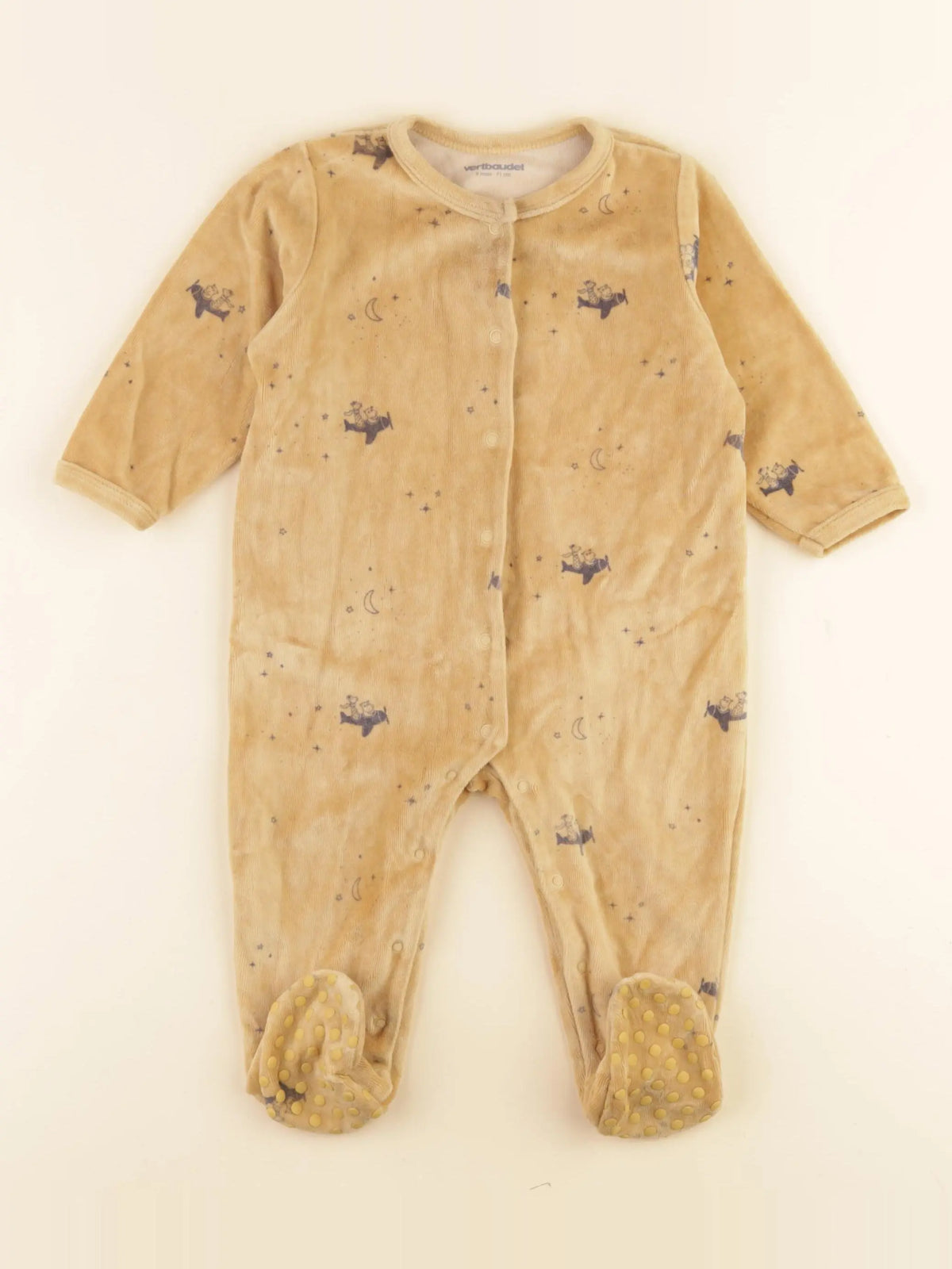 Vertbaudet - pyjama velours jaune - 9 mois