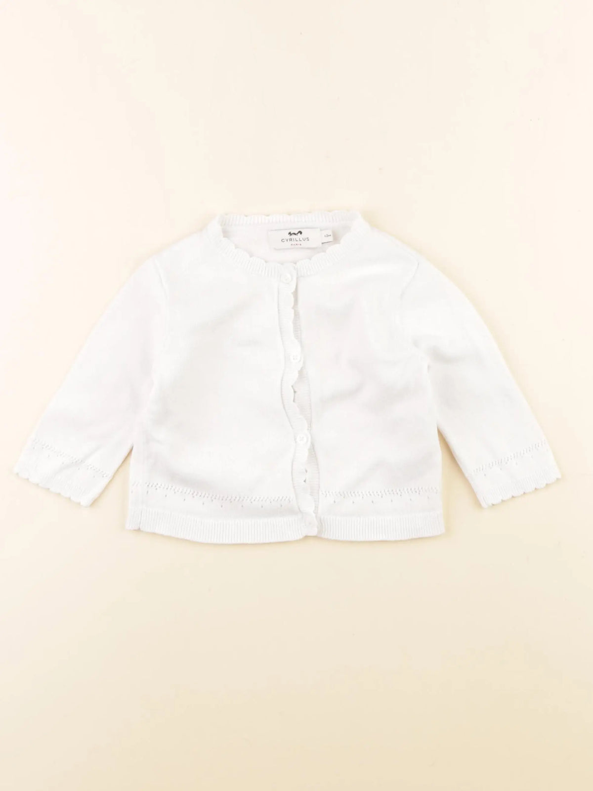 Cyrillus - gilet blanc - 12 mois