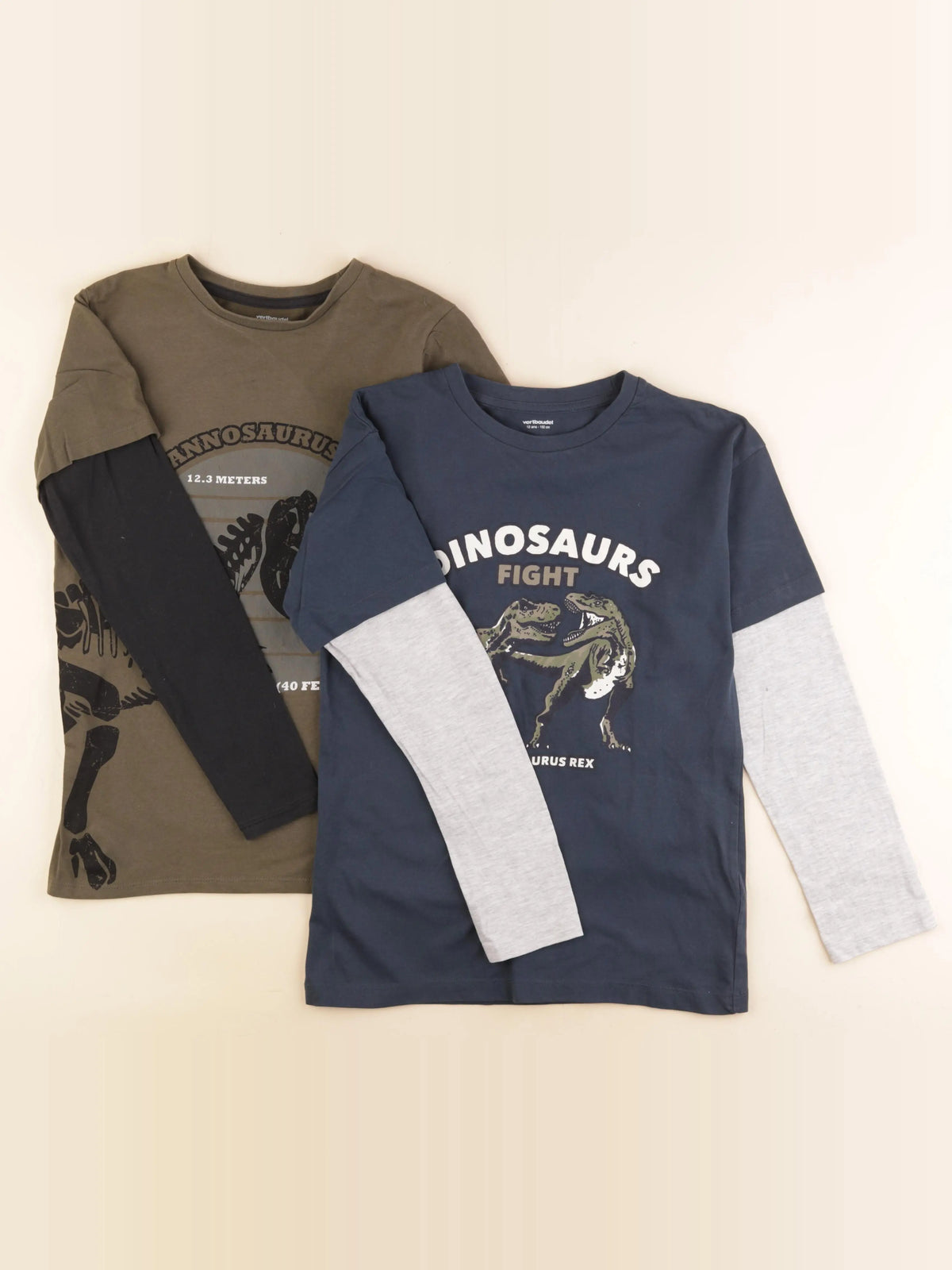 Vertbaudet - lot de 2 tee-shirts bleu, vert - 12 ans
