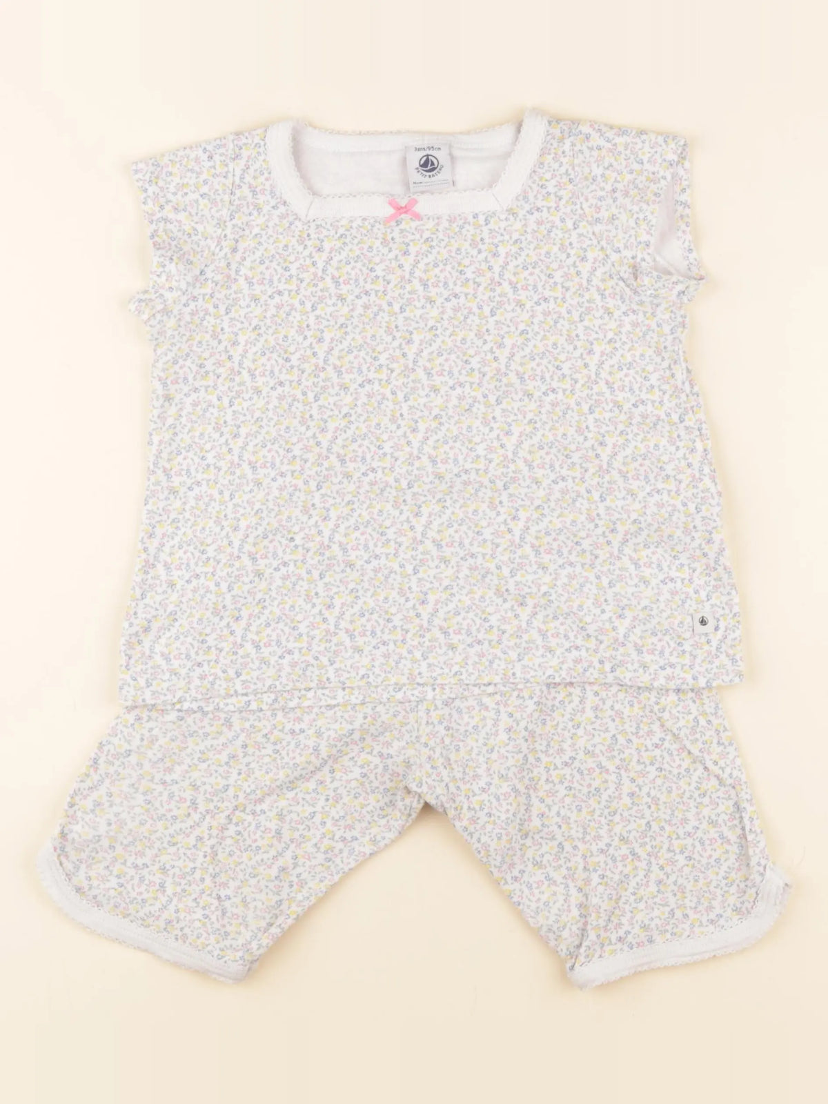 Petit Bateau - pyjama coton blanc - 3 ans