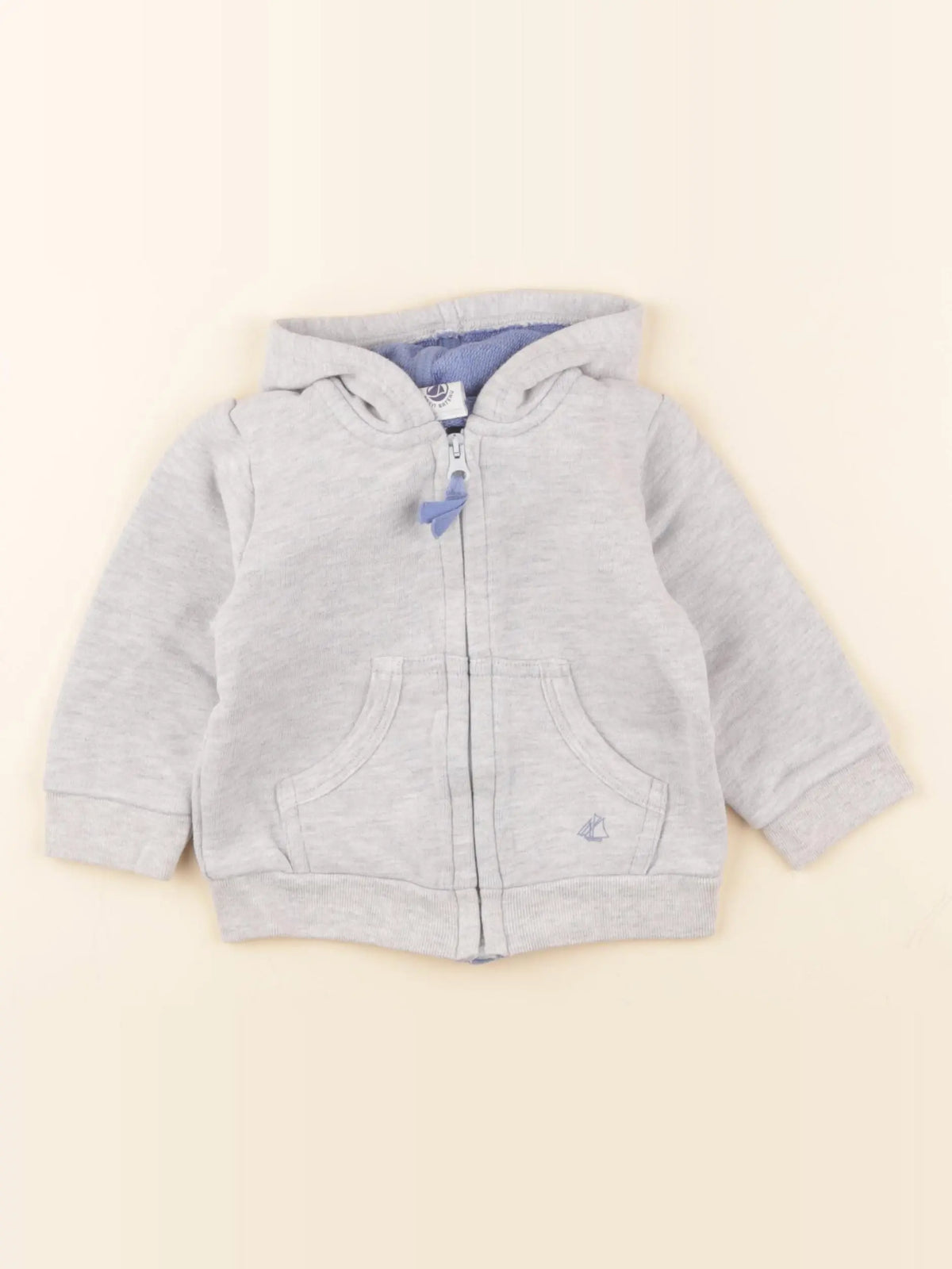 Petit Bateau - sweat gris - 12 mois