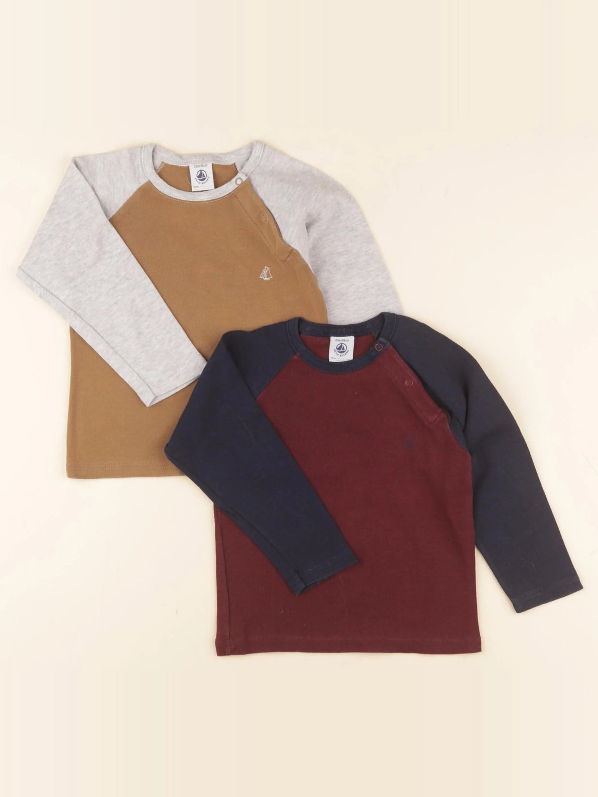 Petit Bateau - lot de 2 tee-shirts multicolore - 2 ans