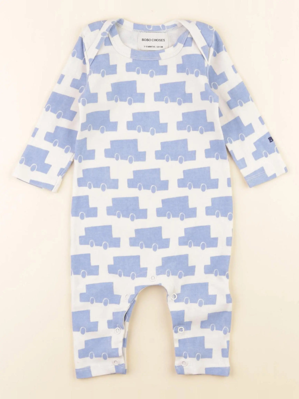 Bobo Choses - pyjama coton blanc, bleu - 3/6 mois