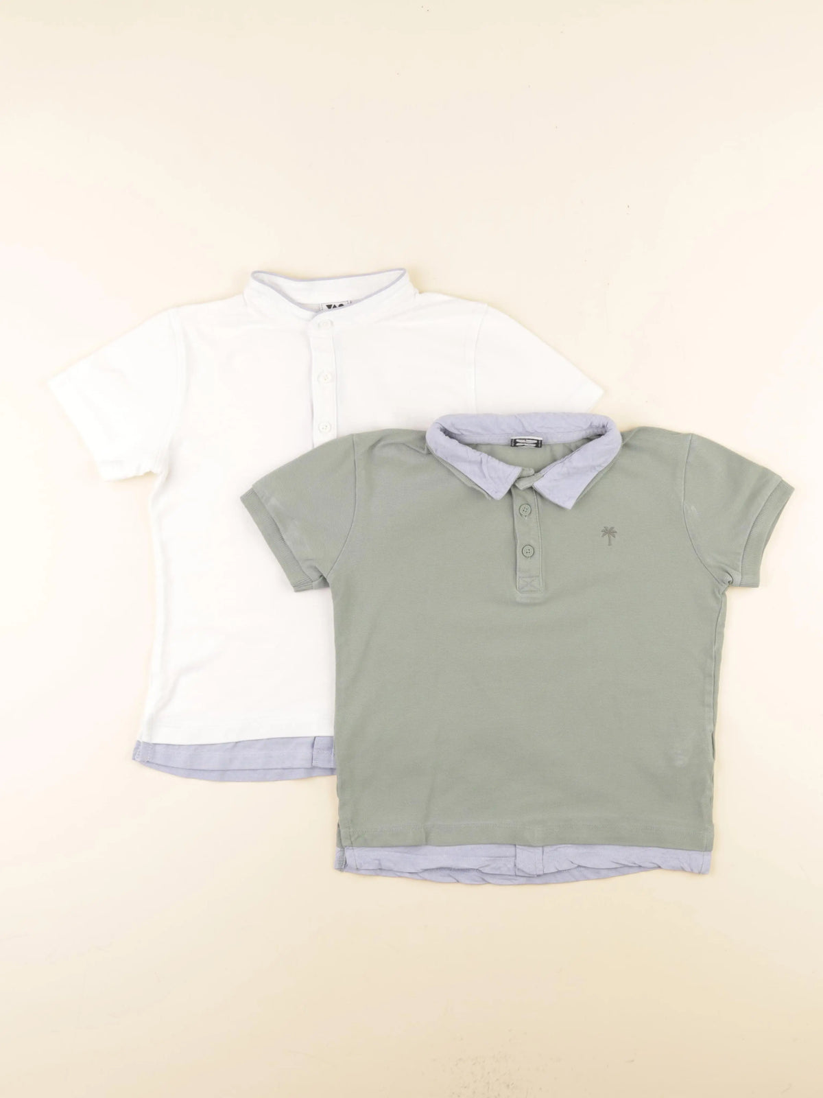 Tape à l'oeil - lot de 2 polos blanc, vert - 8 ans