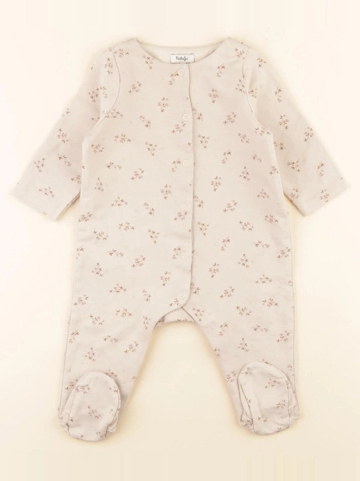 Natalys - pyjama coton beige - 9 mois