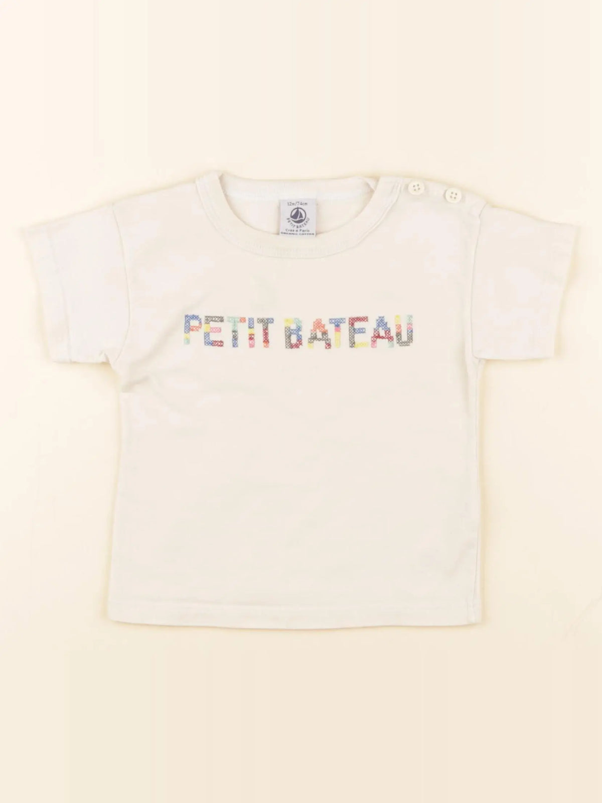 Petit Bateau - tee-shirt beige - 12 mois