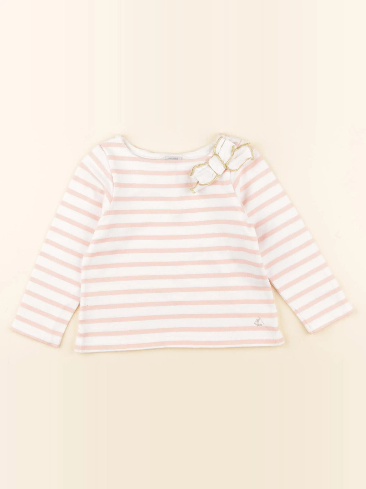 Petit Bateau - pull blanc, rose - 3 ans