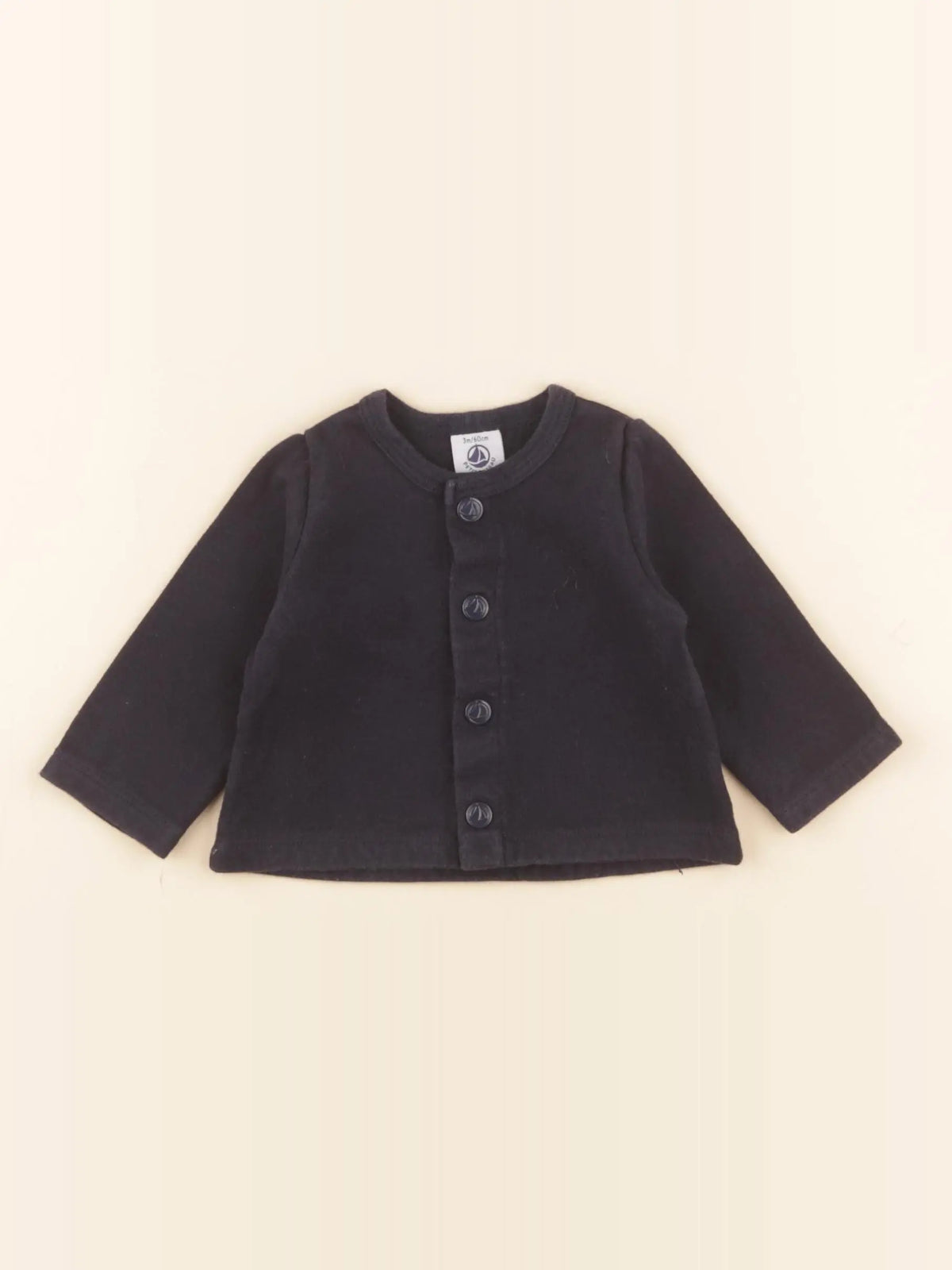 Petit Bateau - sweat bleu - 3 mois