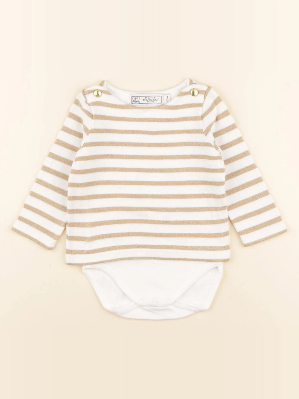 Petit Bateau - body tee-shirt or - 12 mois