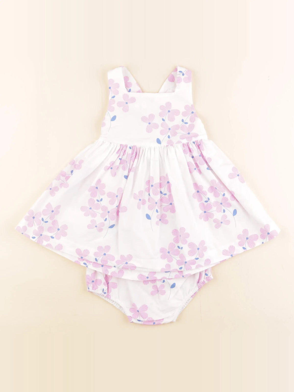 Jacadi - robe blanc, rose - 18 mois