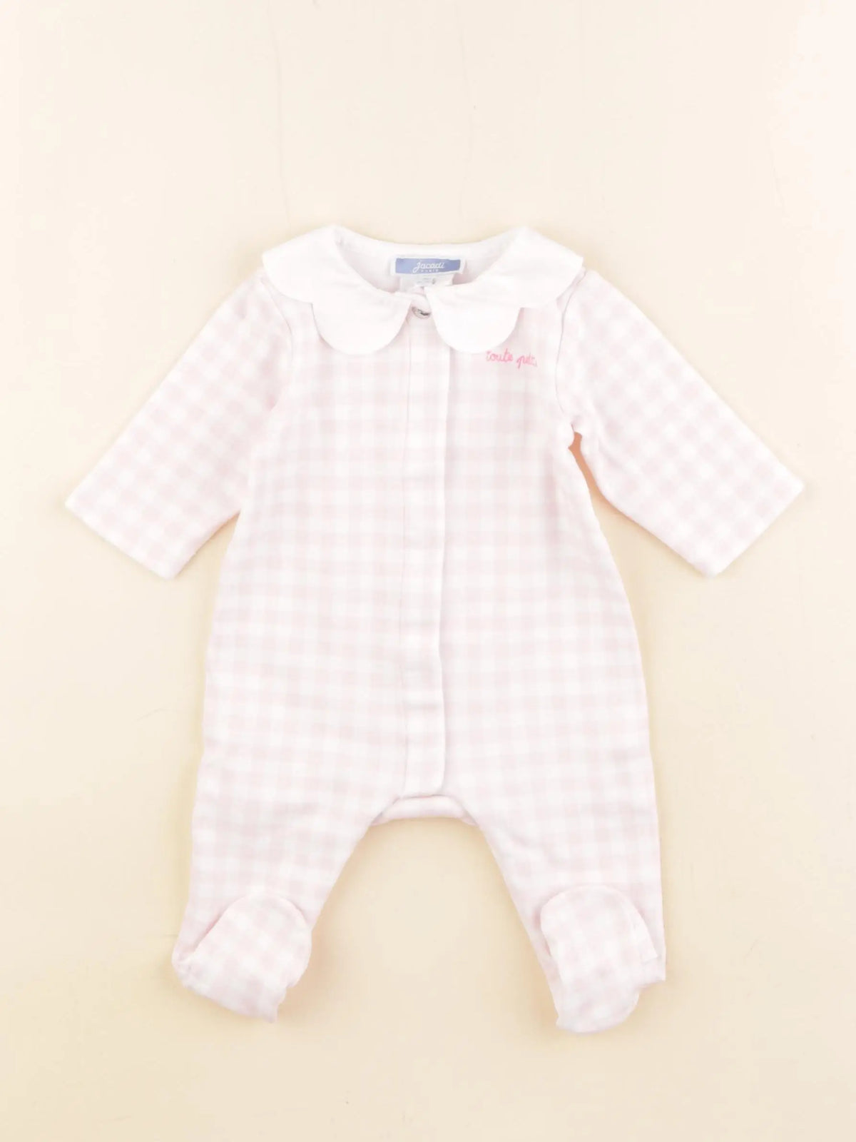 Jacadi - pyjama coton blanc, rose - 3 mois