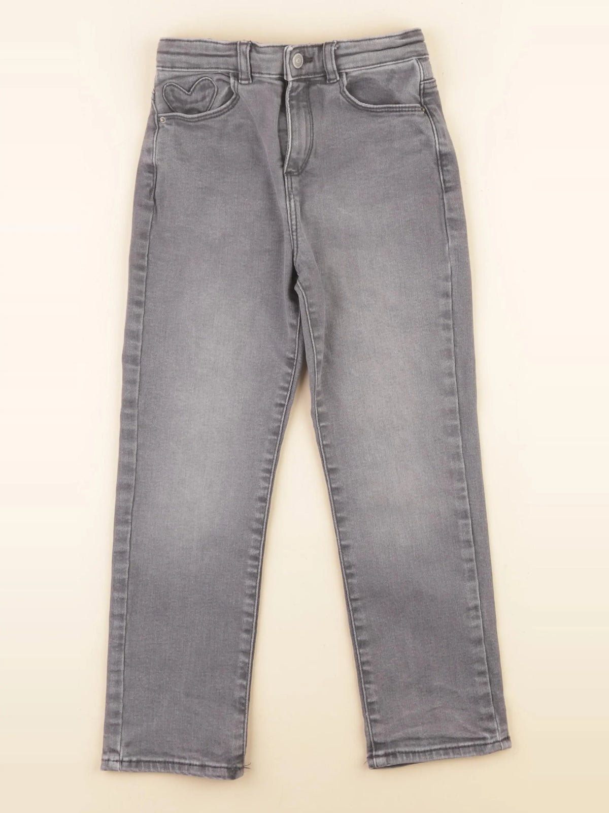 Vertbaudet - jean gris - 7 ans