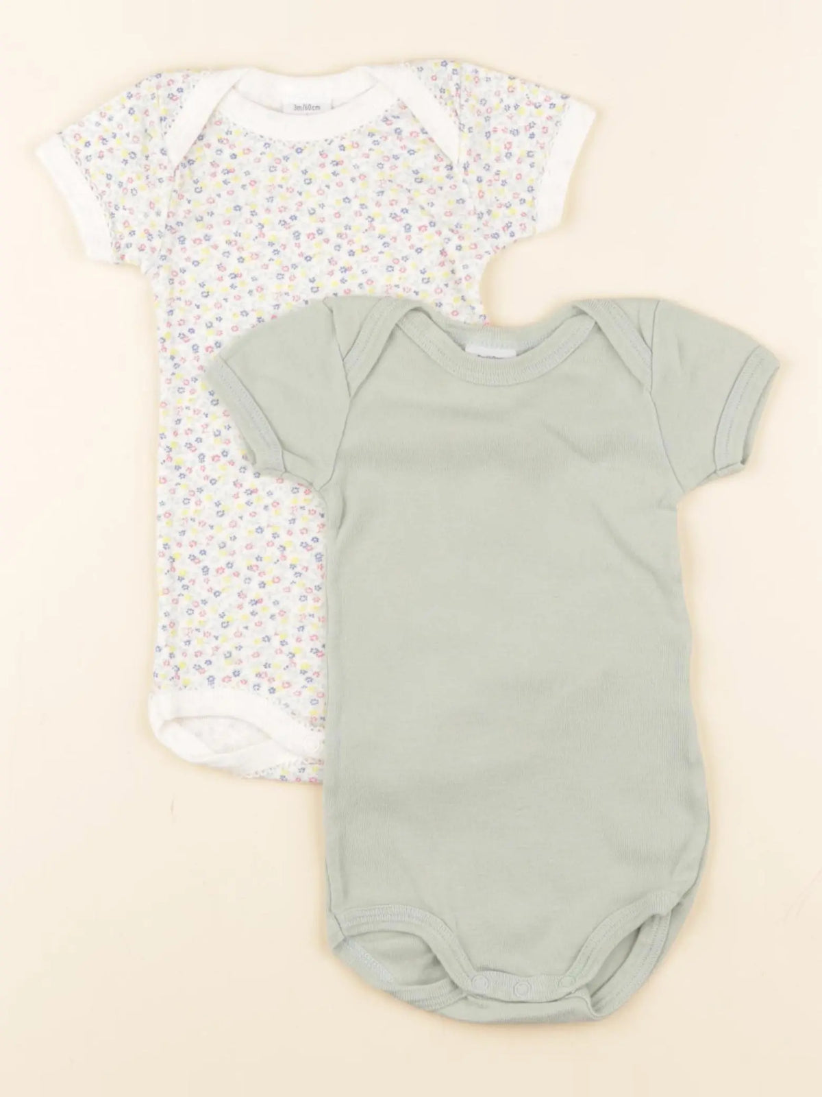 Petit Bateau - lot de 2 bodies en coton multicolore - 3 mois