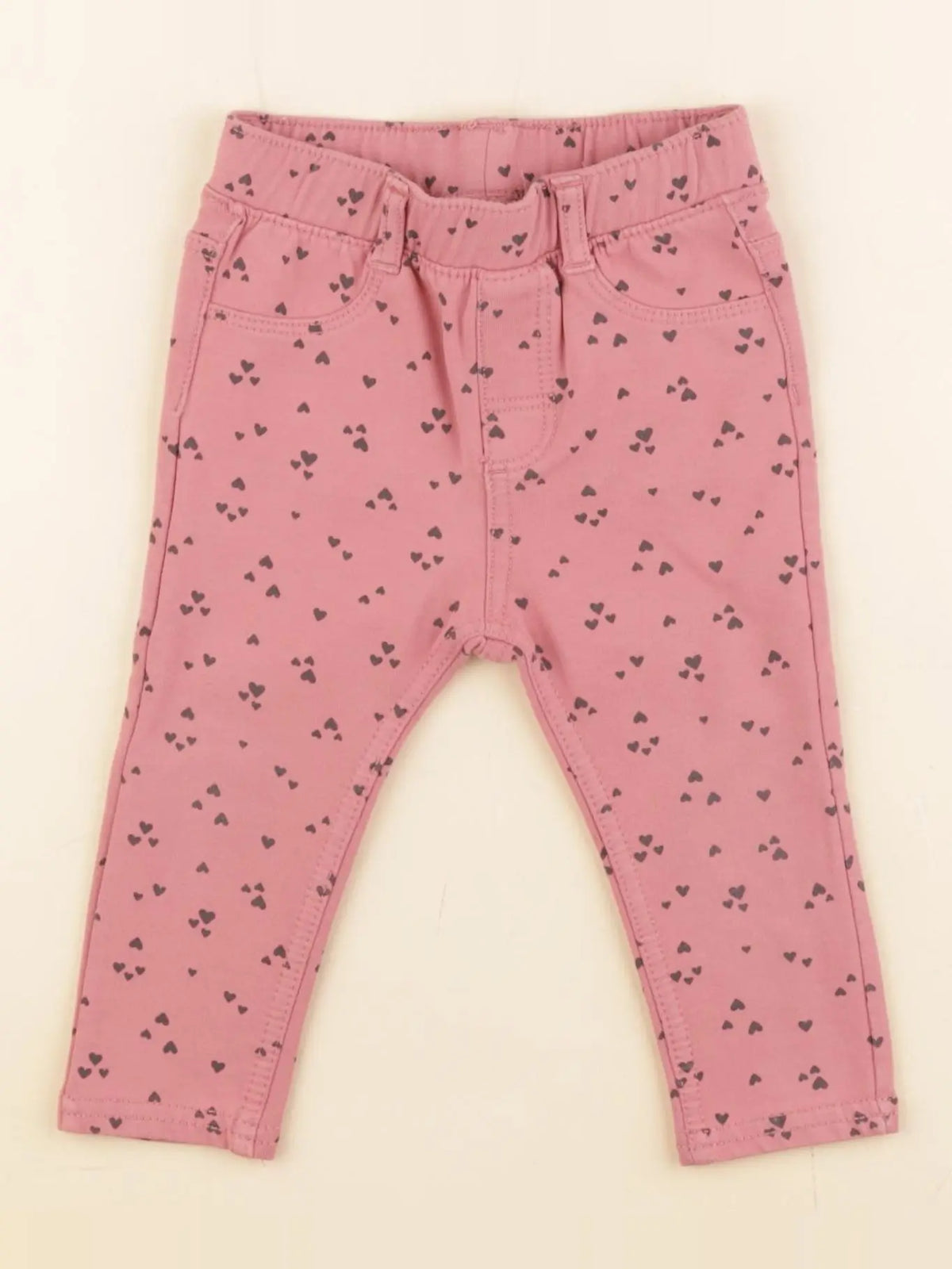H&M - jegging rose - 6/9 mois