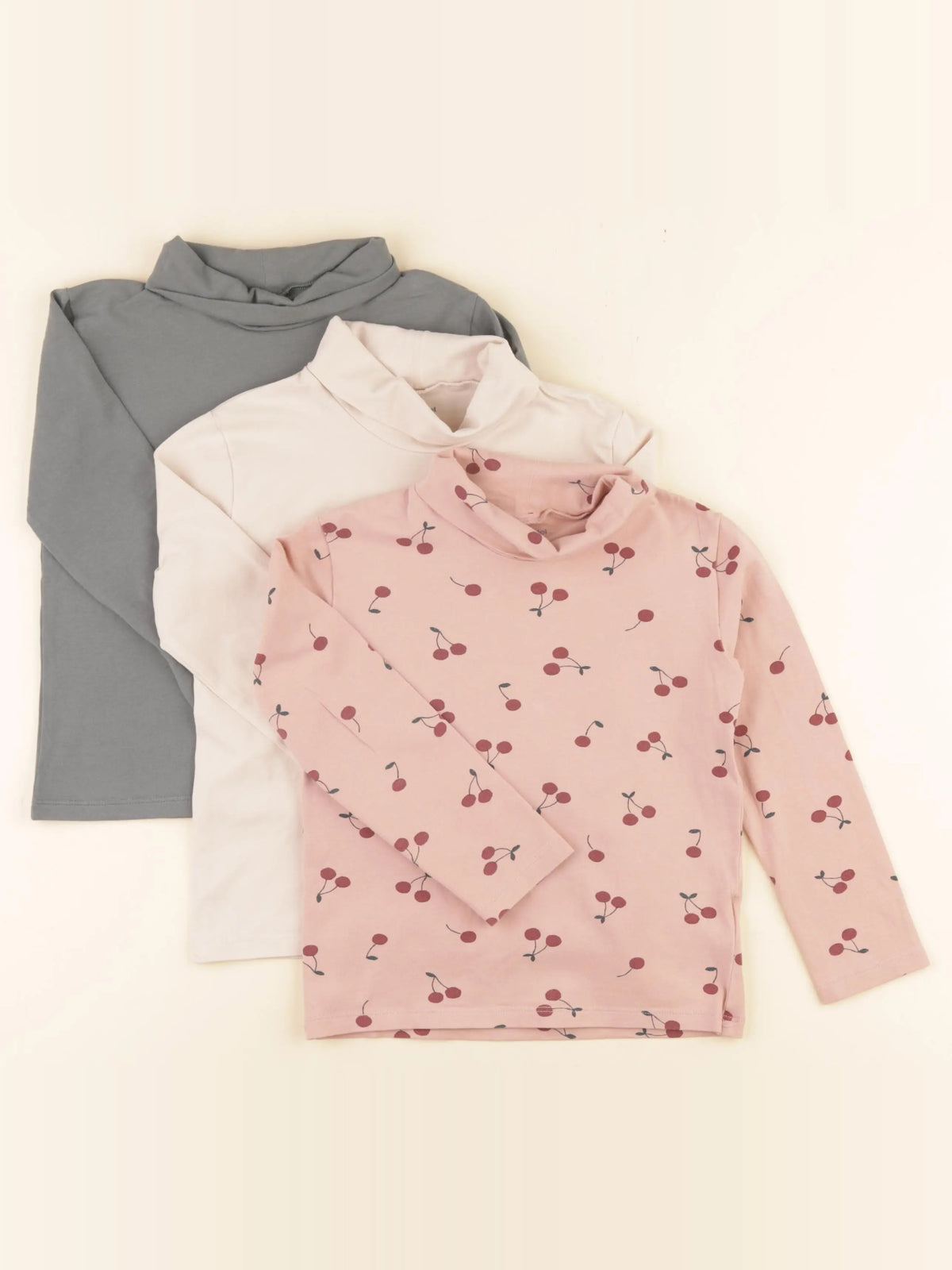Vertbaudet - lot de 3 sous-pulls rose, vert - 5 ans