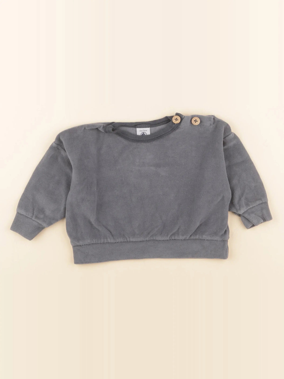 Petit Bateau - sweat gris - 12 mois