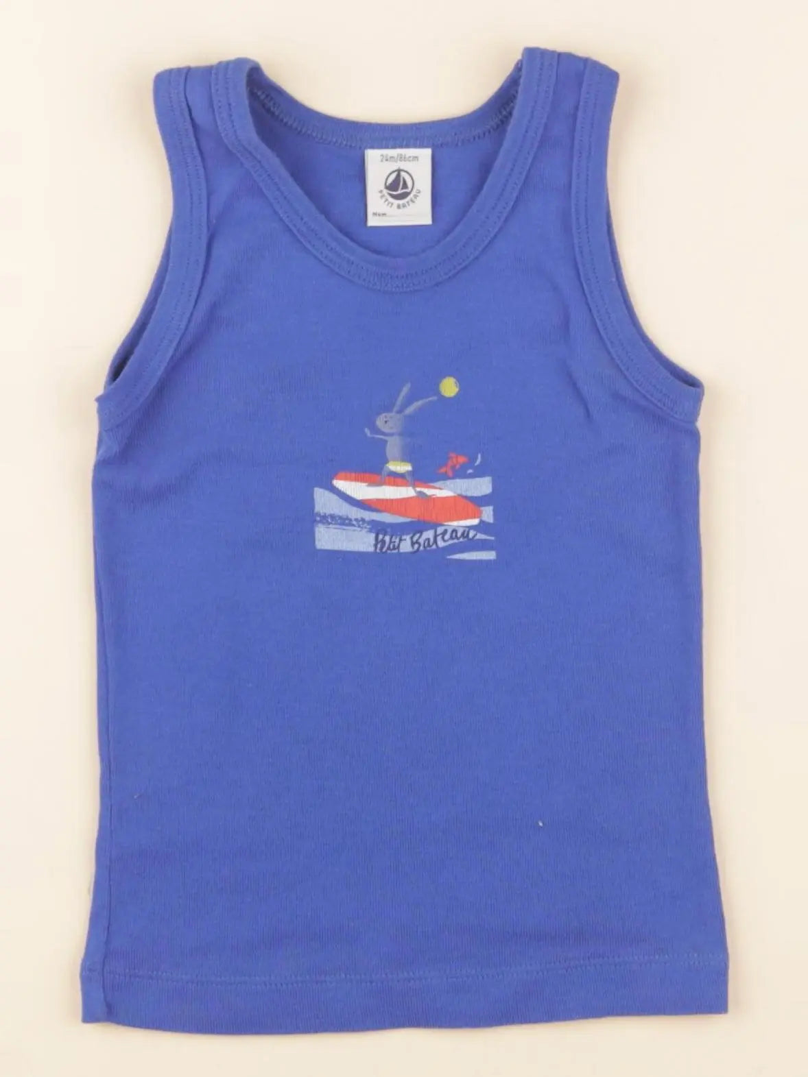 Petit Bateau - maillot de corps bleu - 24 mois