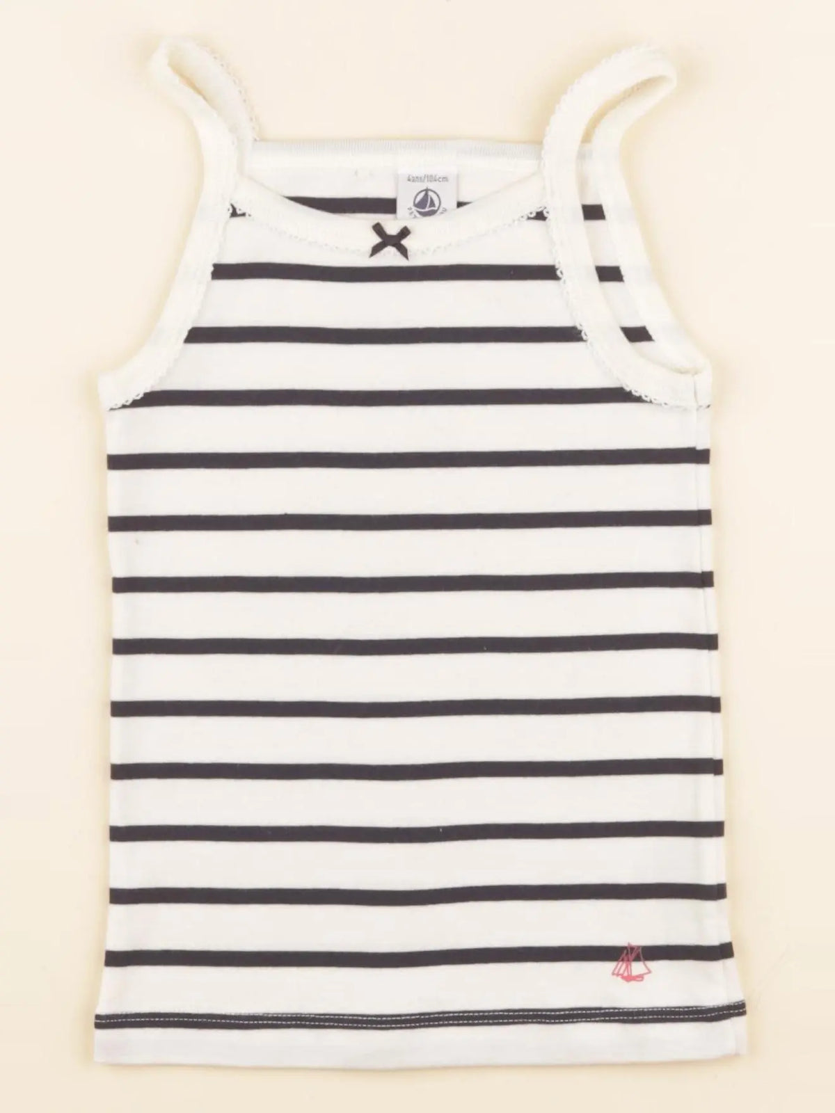 Petit Bateau - maillot de corps blanc, bleu - 4 ans
