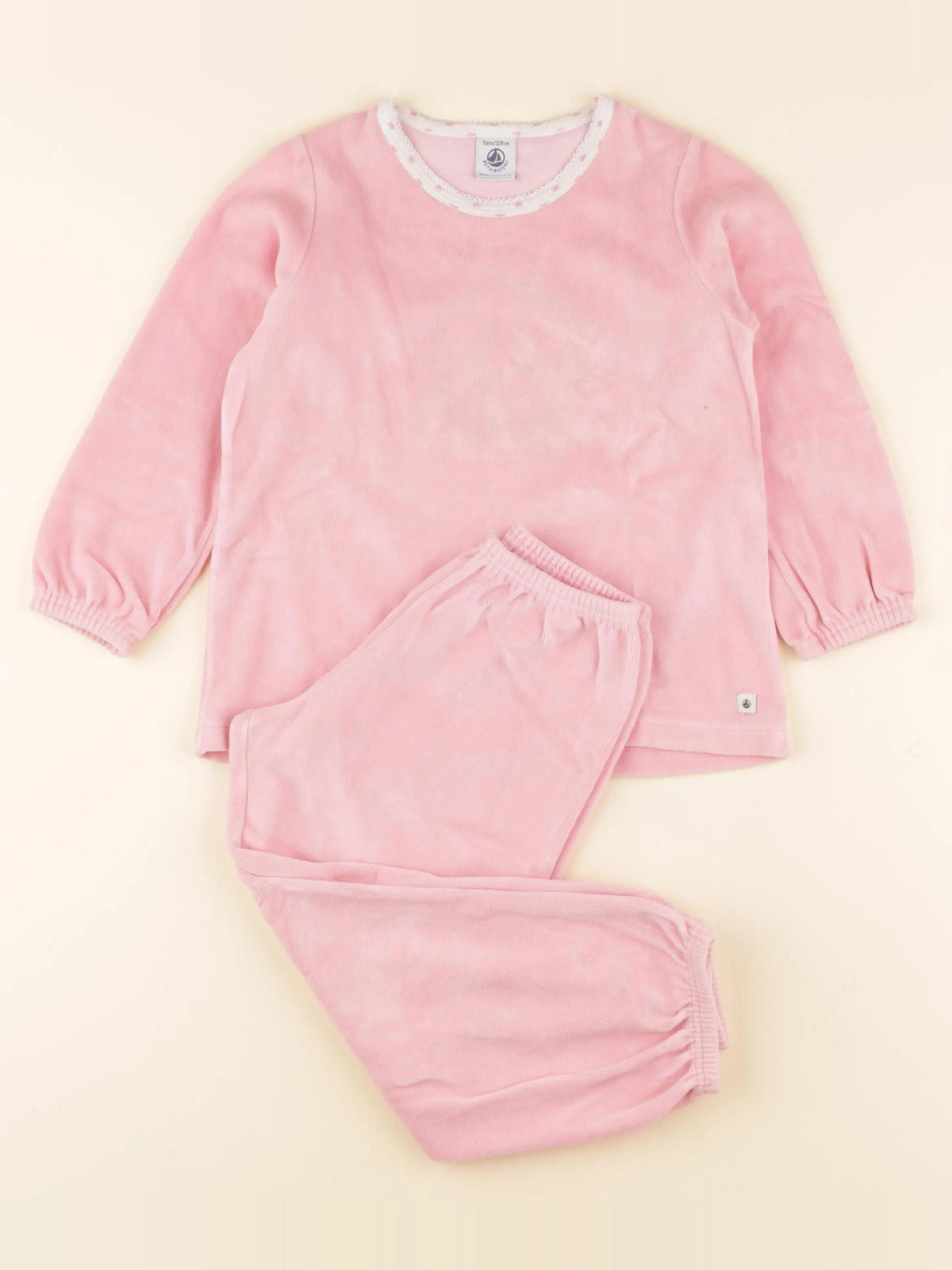 Petit Bateau - pyjama velours rose - 5 ans