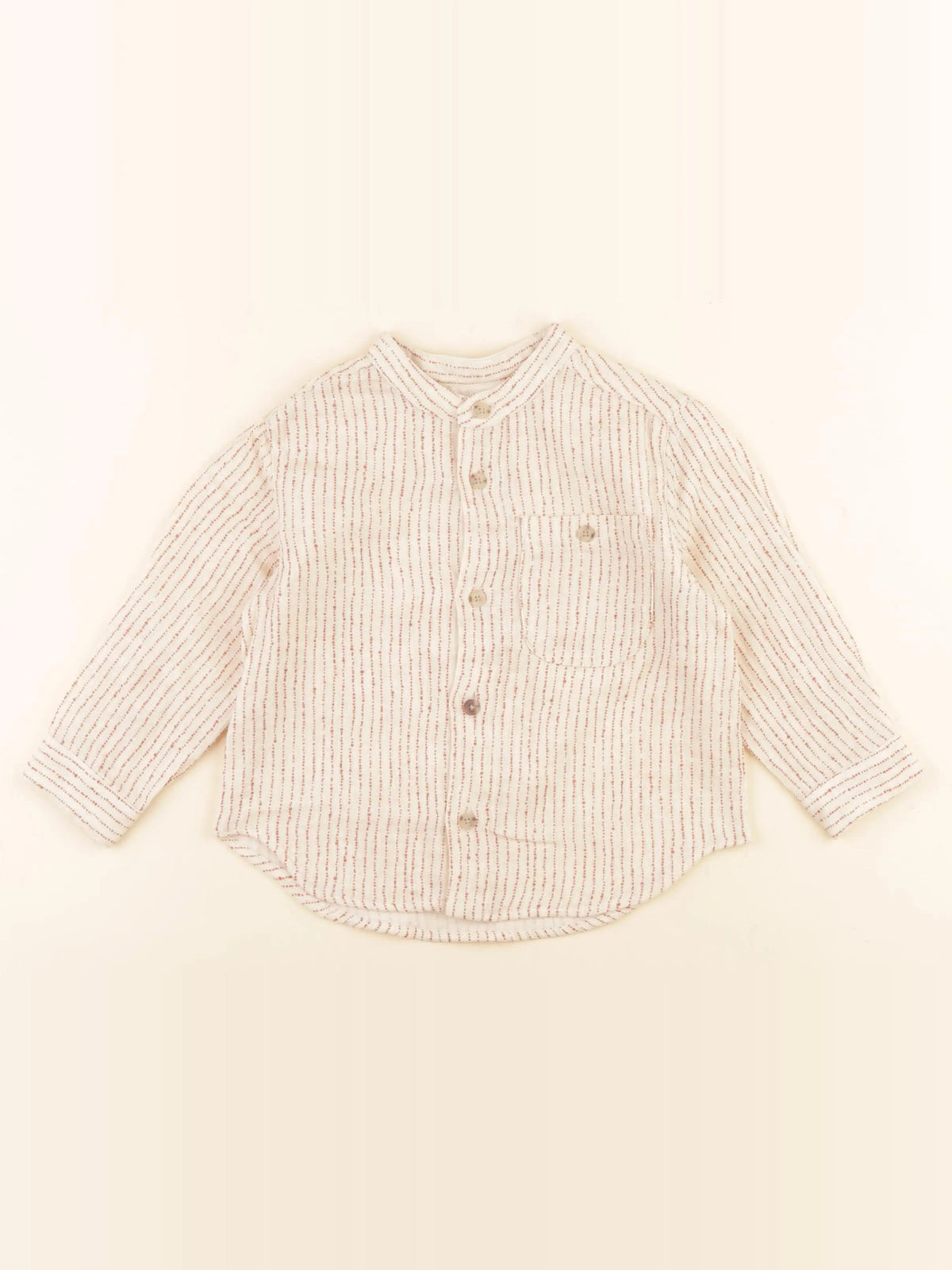 Zara - chemise beige, rouge - 12/18 mois