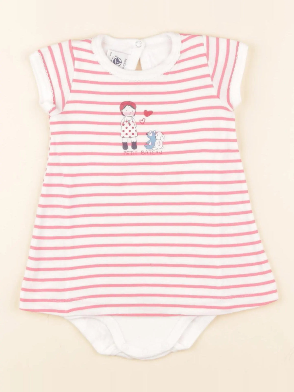 Petit Bateau - body robe rose - 6 mois