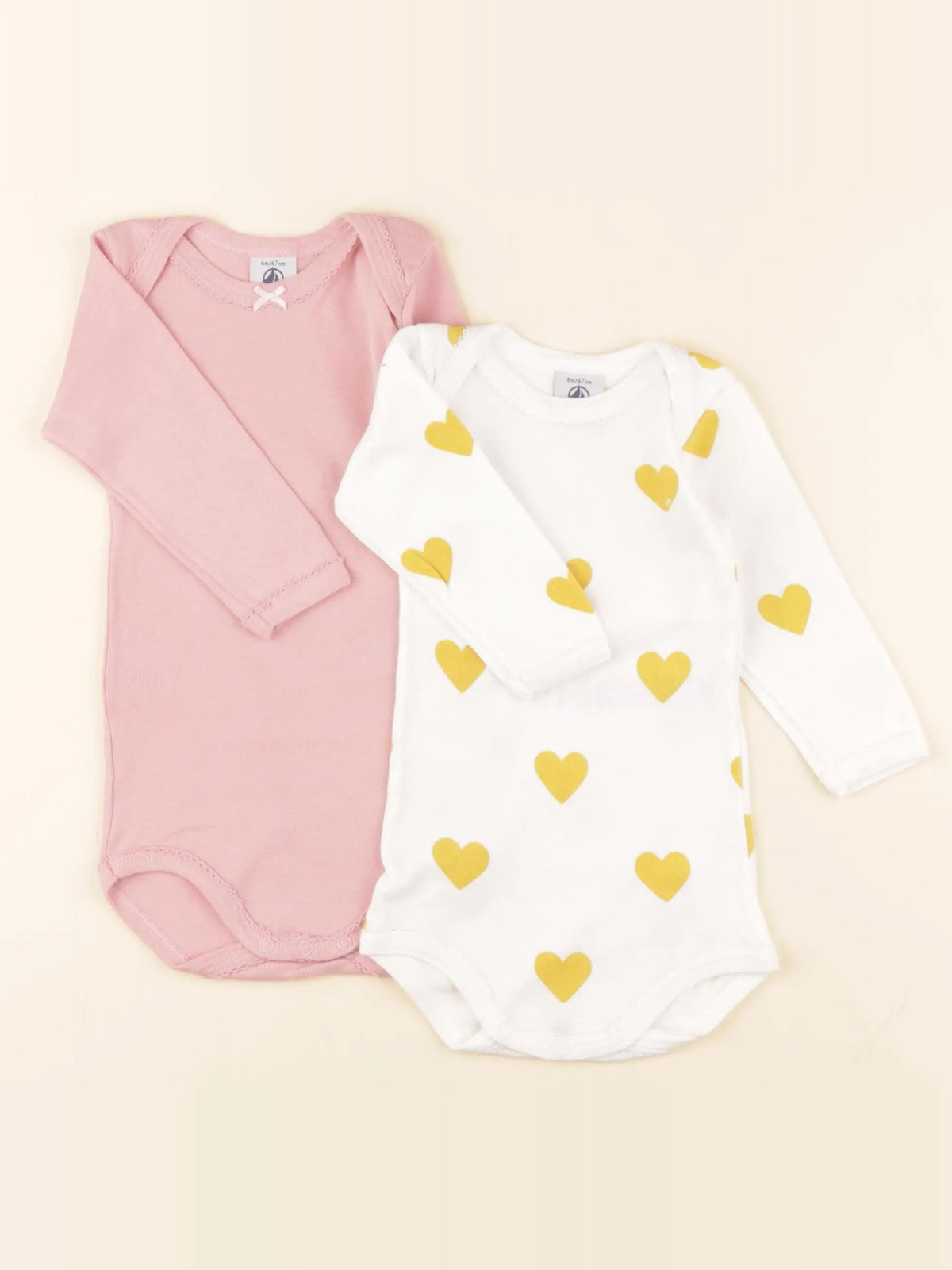 Petit Bateau - lot de 2 bodies en coton multicolore - 6 mois