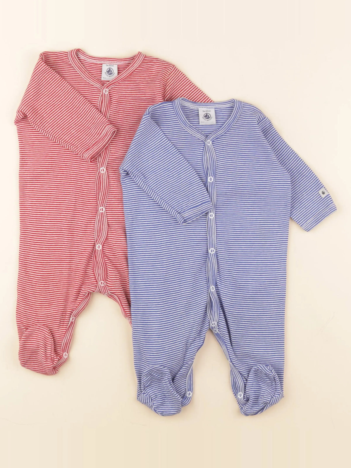 Petit Bateau - lot de 2 pyjamas coton multicolore - 3 mois