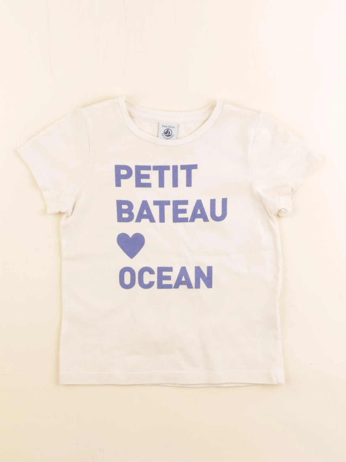Petit Bateau - tee-shirt beige - 5 ans