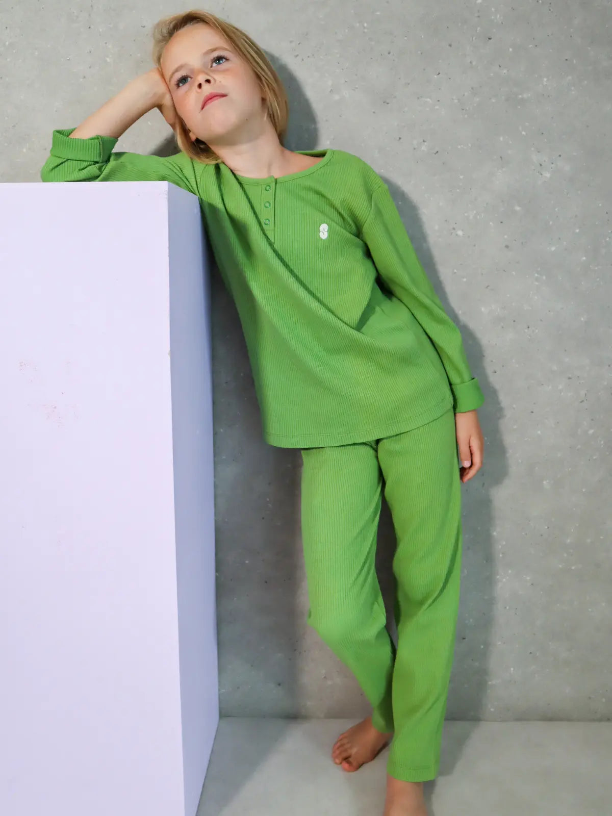 Le pyjama côtelé Vert pistache