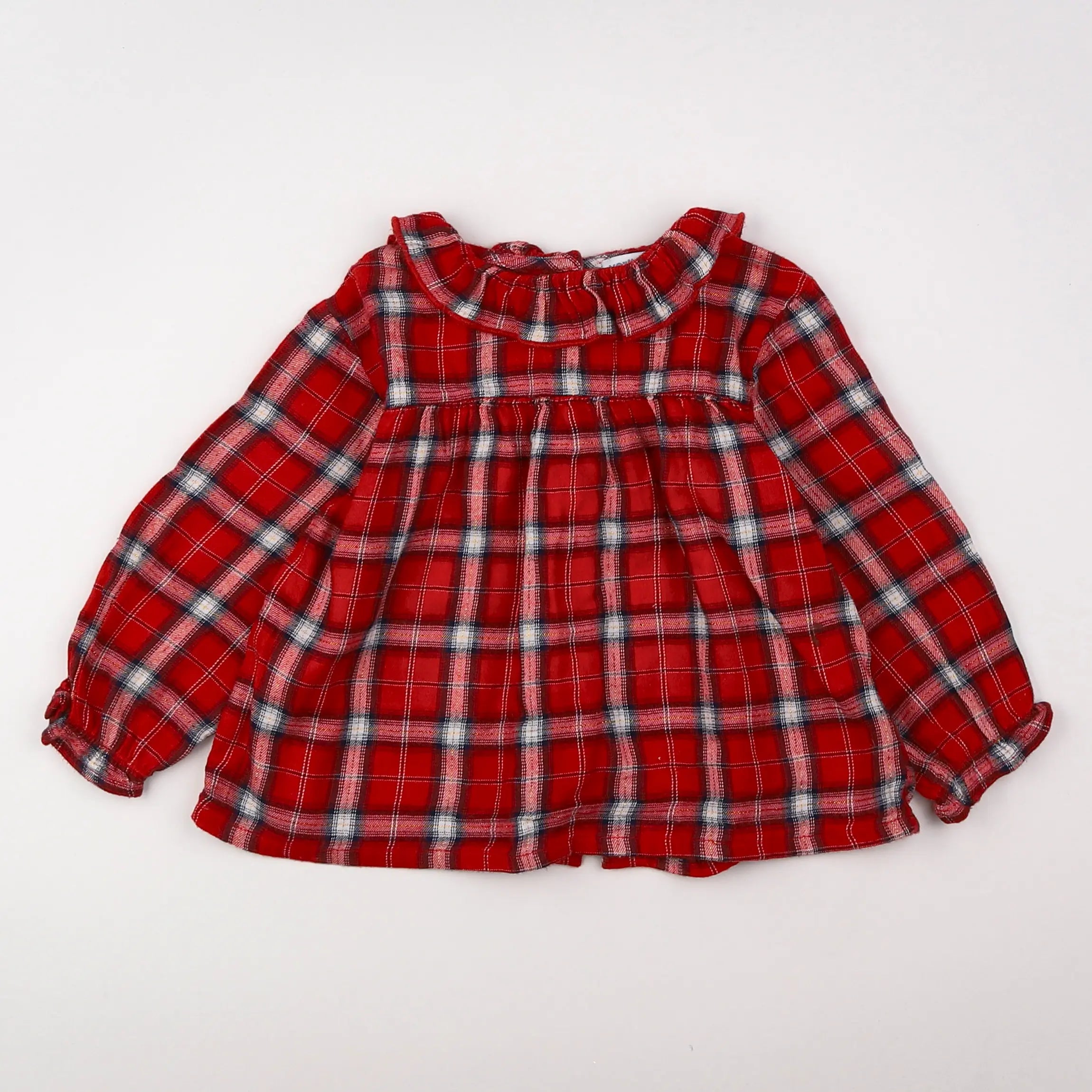 Vertbaudet - blouse rouge, or - 12 mois