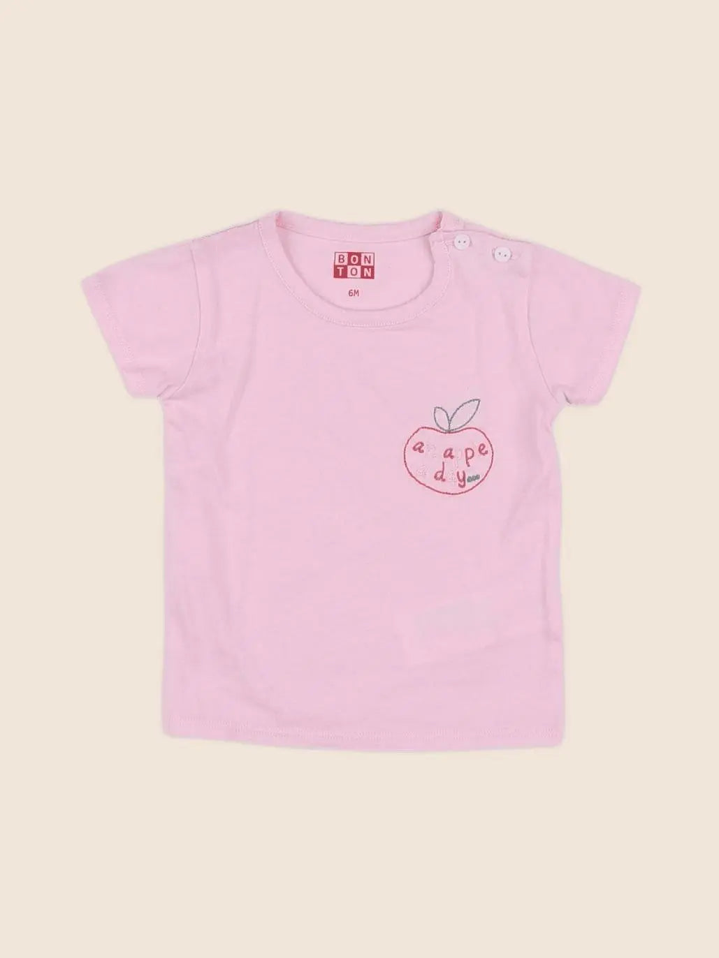 Bonton - tee-shirt rose - 6 mois