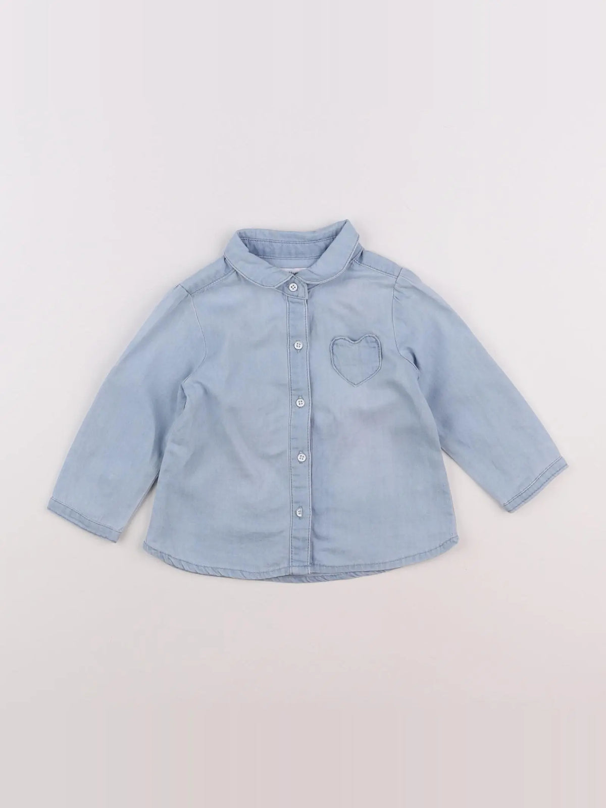 Vertbaudet - chemise bleu - 12 mois