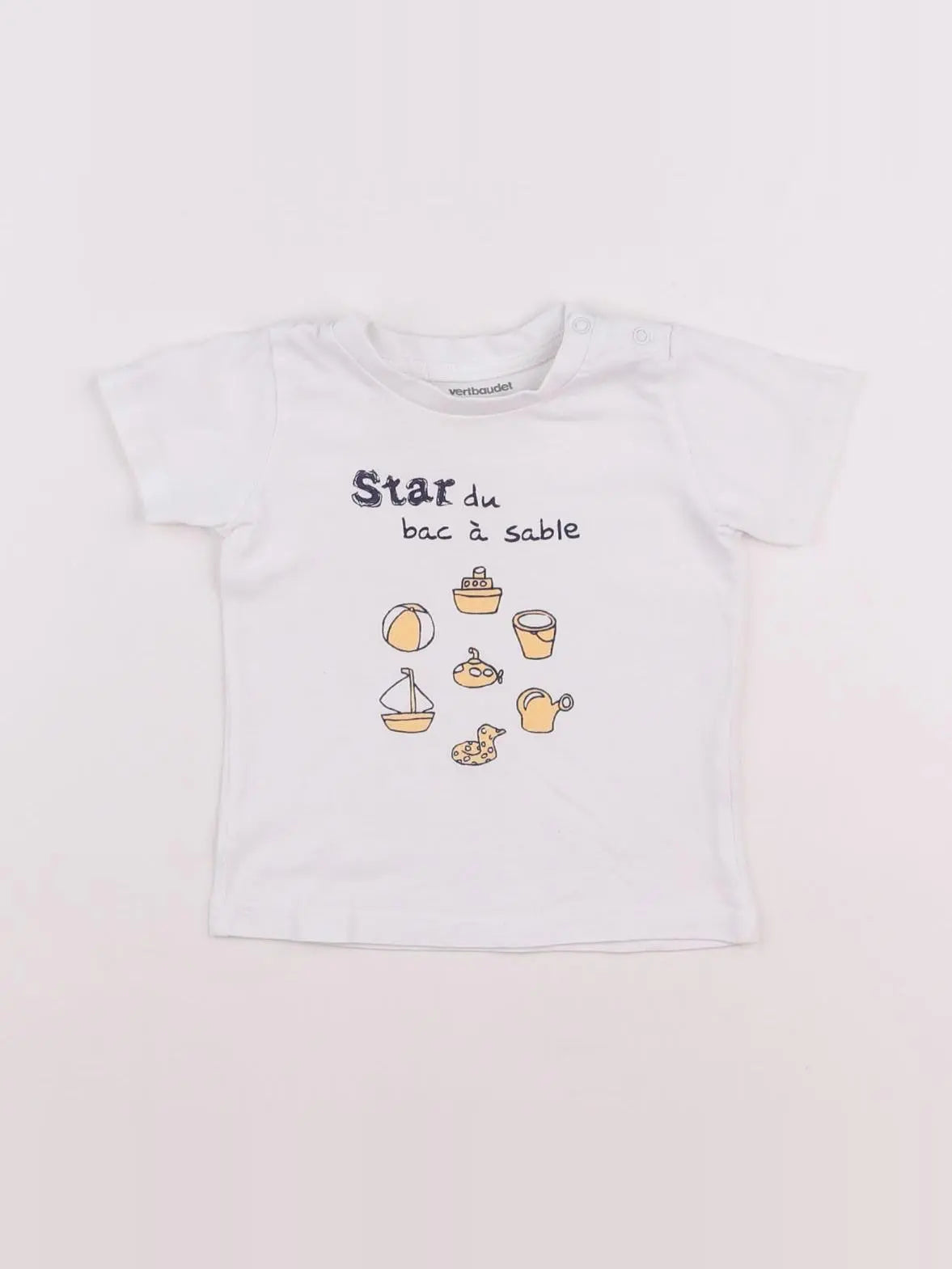 Vertbaudet - tee-shirt blanc - 6 mois
