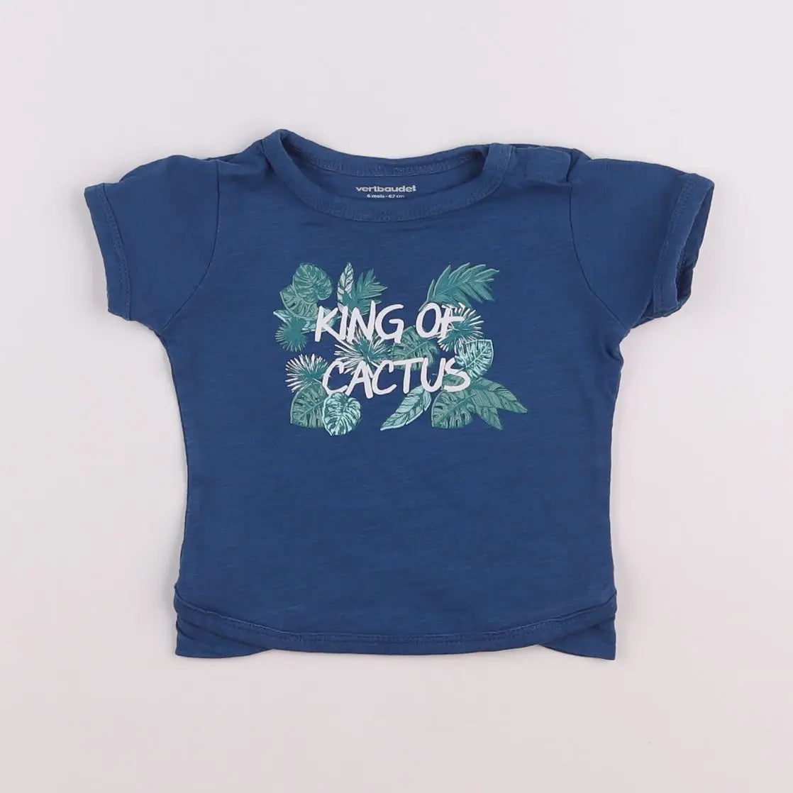 Vertbaudet - tee-shirt bleu - 6 mois