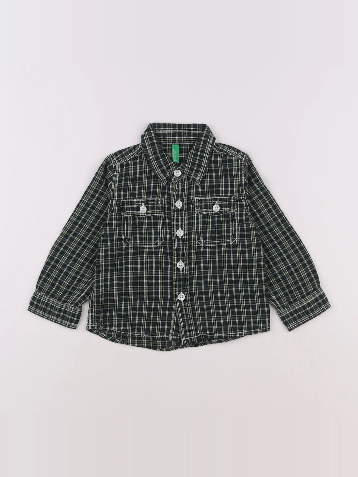Benetton - chemise vert - 9/12 mois