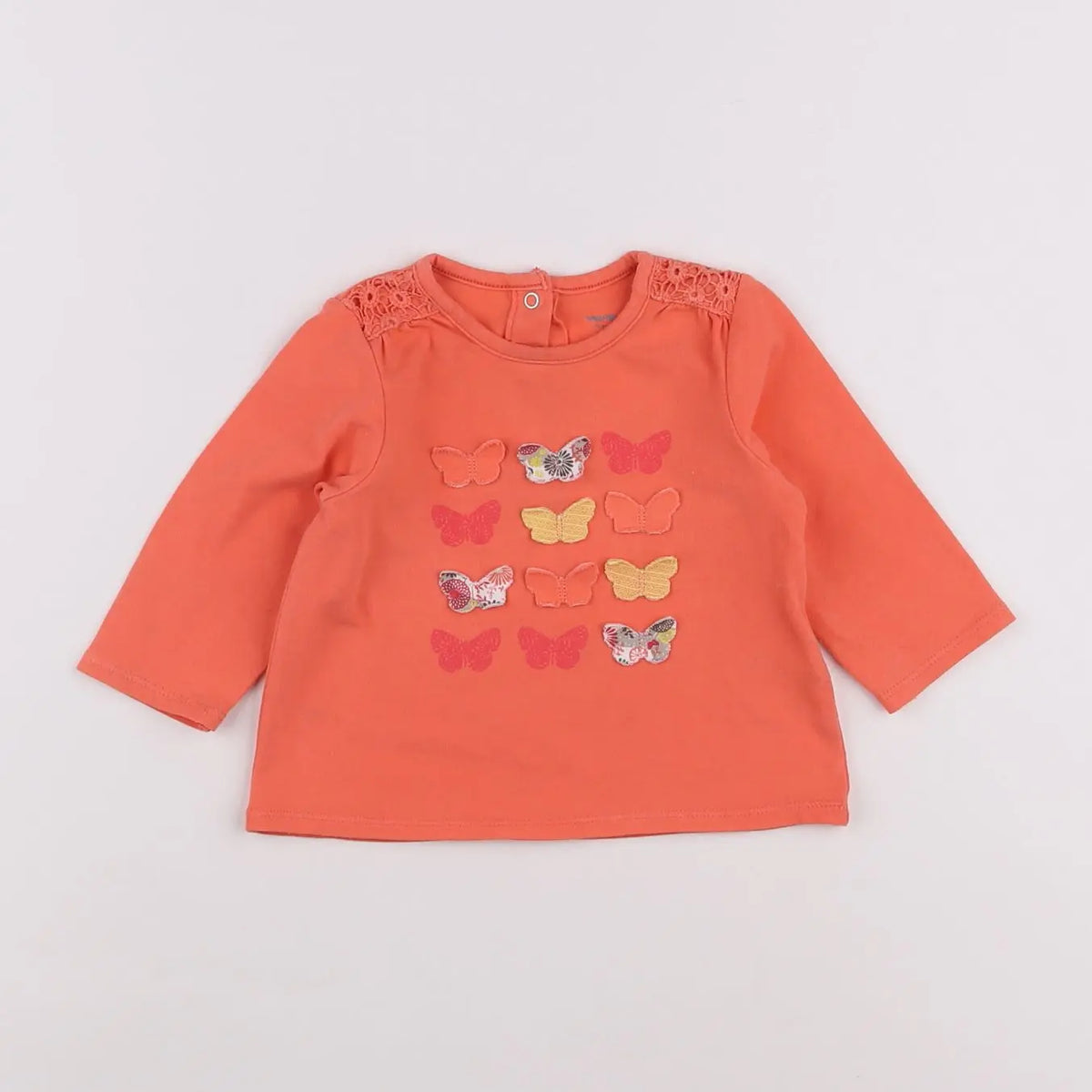Vertbaudet - tee-shirt orange - 6 mois