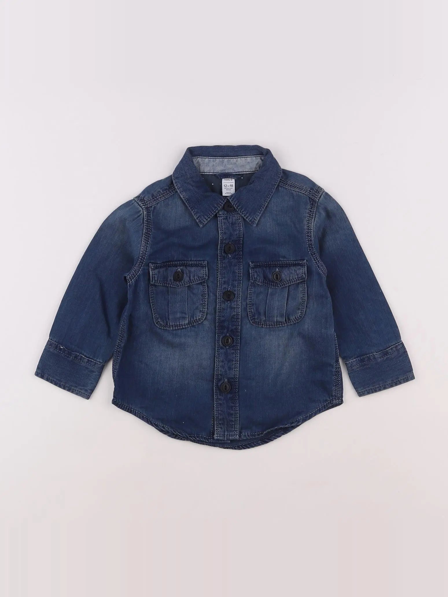 GAP - chemise bleu - 12/18 mois